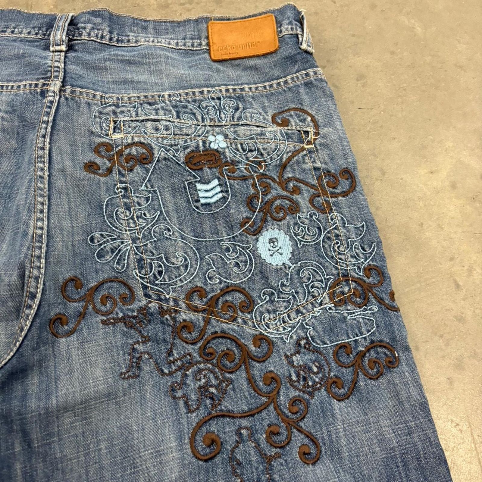 Ecko Unltd. Vintage Y2K Ecko Untld Grunge Embroidered Baggy Jorts Size US 36 / EU 52 - 2 Thumbnail