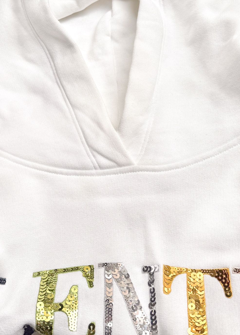 Valentino Valentino Rainbow Sequinned Logo White Hoodie Size M / US 6-8 / IT 42-44 - 6 Thumbnail
