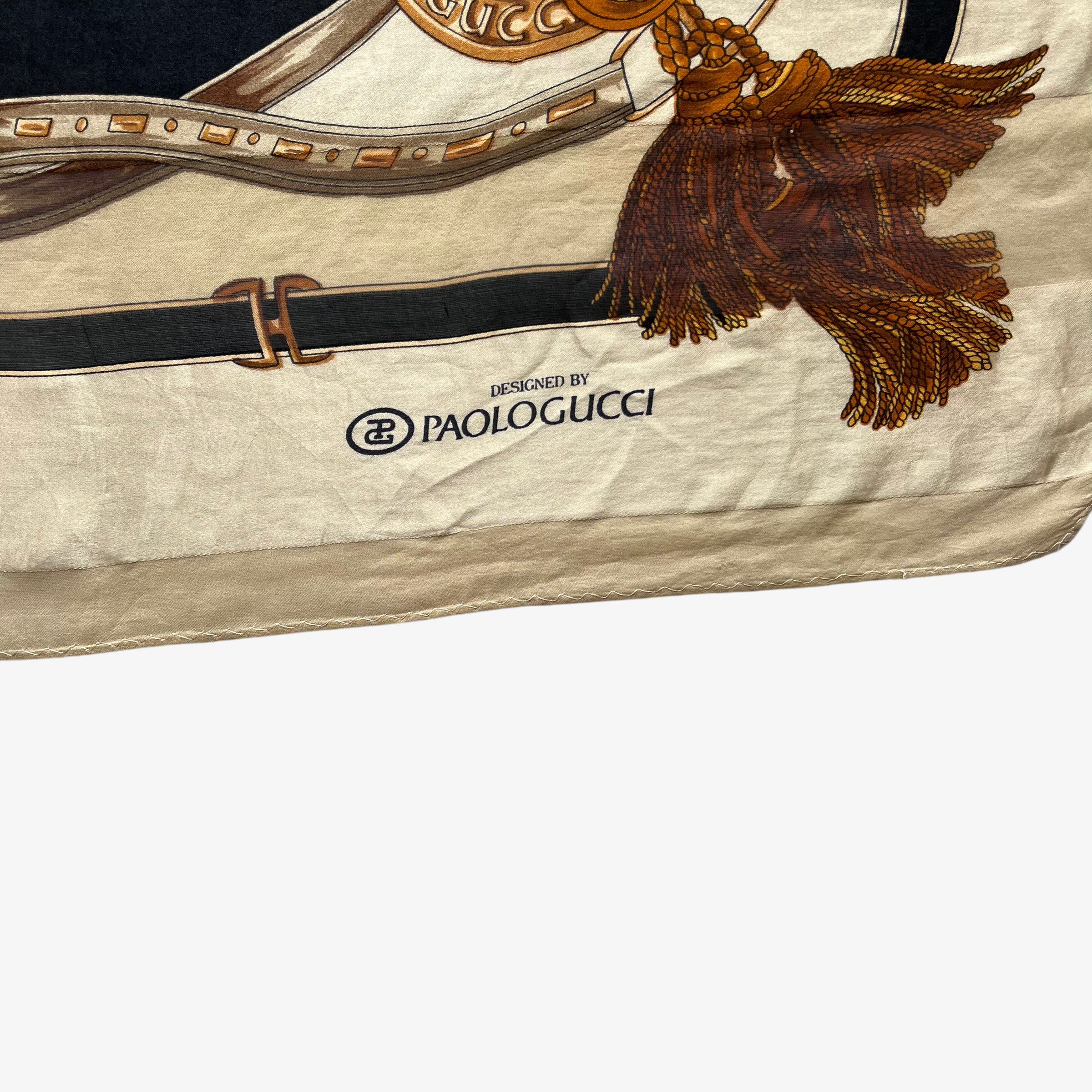 Paolo Gucci Vintage 80s Paolo Gucci Jewel & Equestrian Print Silk Scarf Size ONE SIZE - 2 Thumbnail
