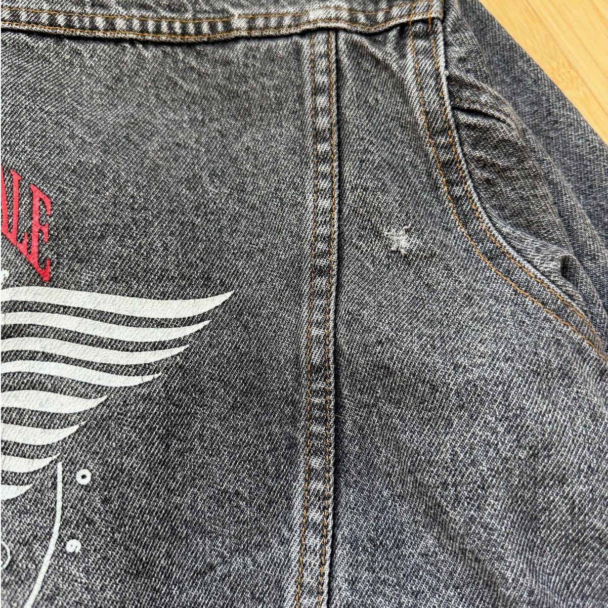Harley Davidson Vintage 90s Harley Davidson Black Love Ride Denim Jacket Size US L / EU 52-54 / 3 - 6 Thumbnail