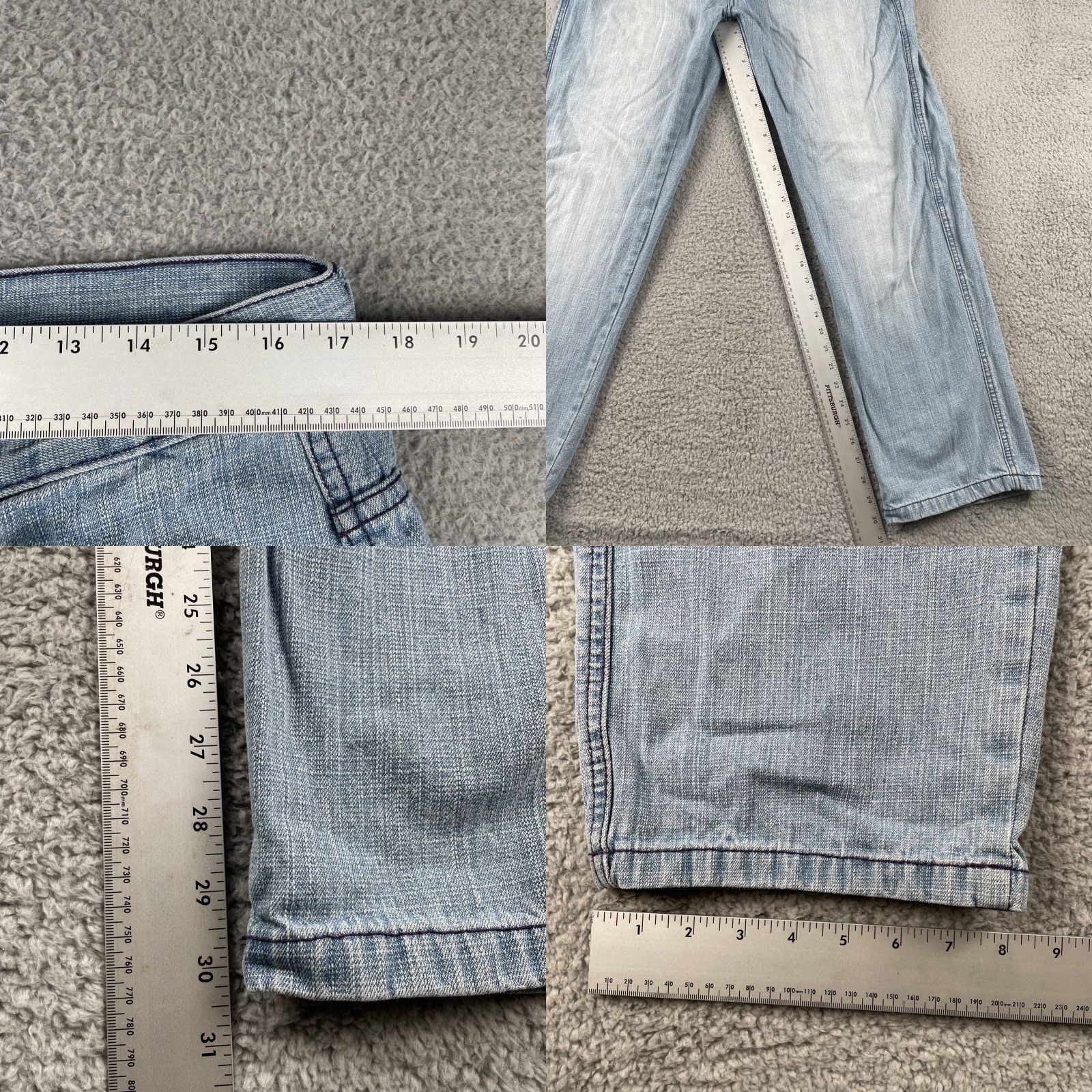 Southpole VINTAGE South Pole Moon Ice Blue Denim Jeans Waist 34x30.5 Purple Stitching Hip Hop Jeans Mens Regular 34 Blue Size US 34 / EU 50 - 8 Thumbnail
