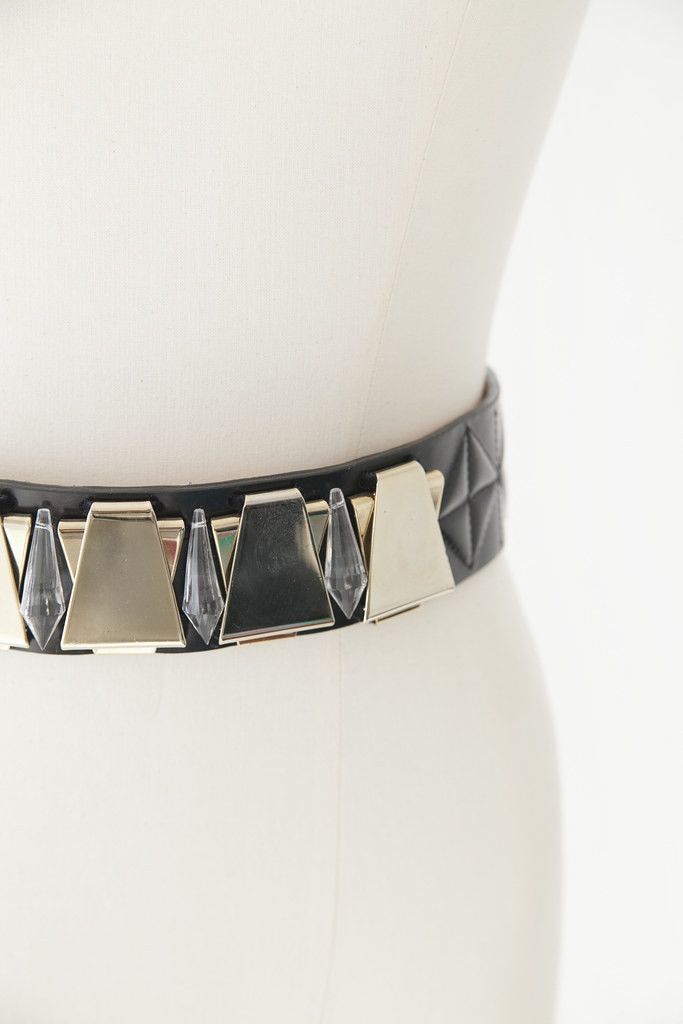 Balmain Leather crystal embellished waist belt Size ONE SIZE - 3 Thumbnail