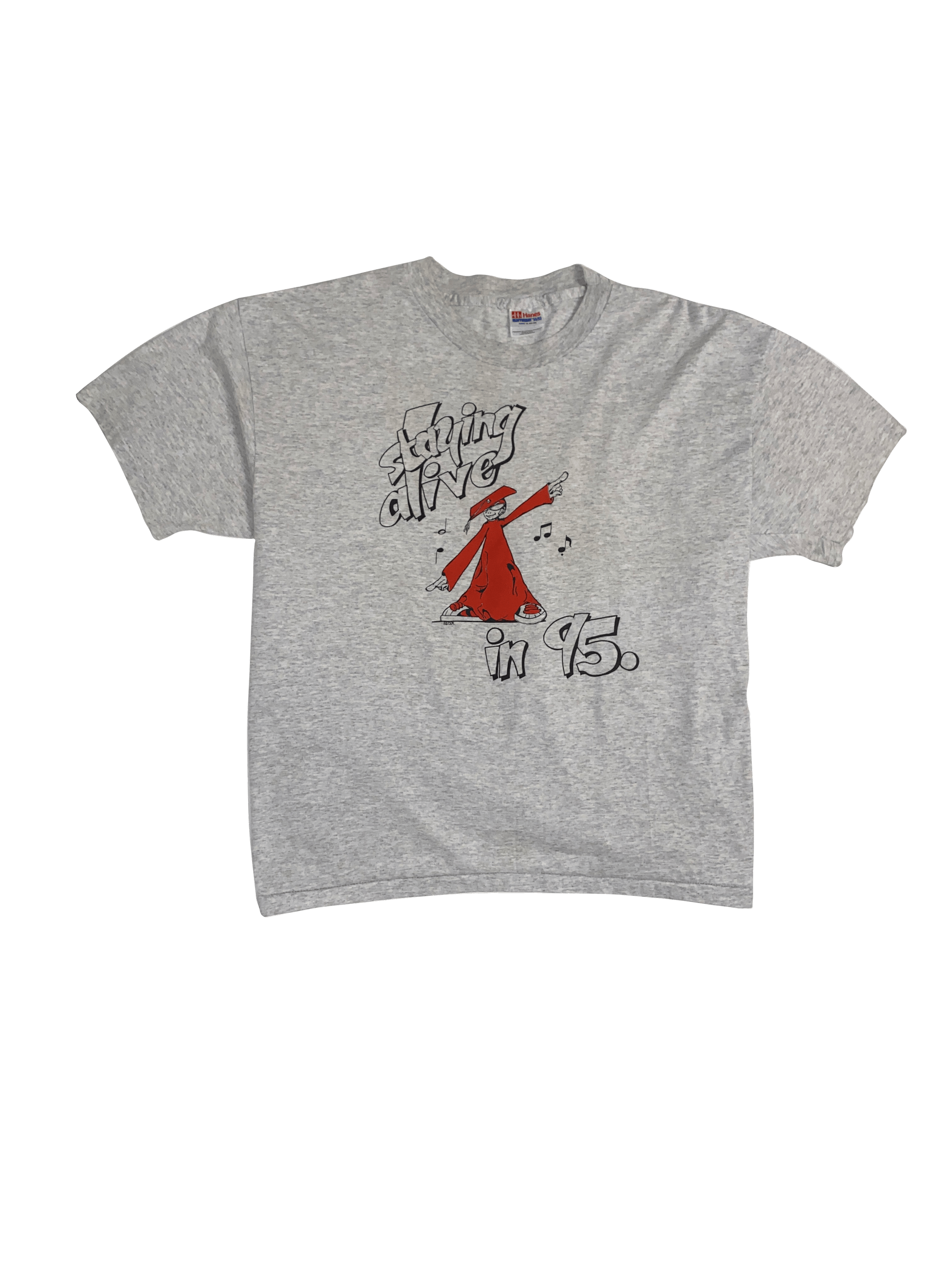 Vintage Grey Stayin Alive In 95' Single Stitch Size US XL / EU 56 / 4 - 1 Thumbnail