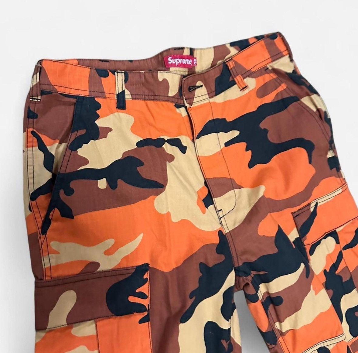 Supreme 2014 Supreme orange camo cargo pants Size US 32 / EU 48 - 3 Thumbnail