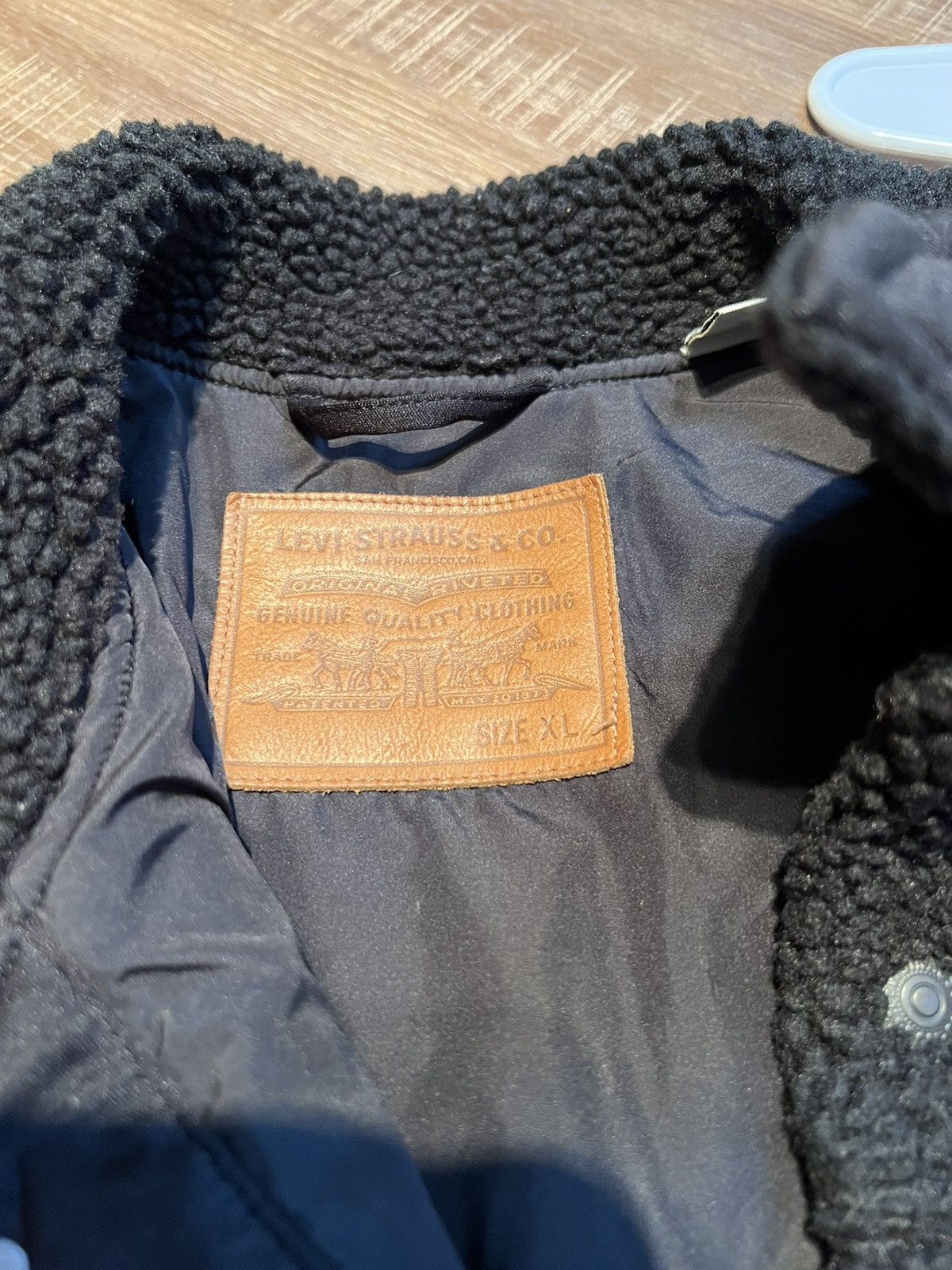 Levi's Levis Black Sherpa Trucker Jacket Women’s XL Fuzzy Size XL / US 12-14 / IT 48-50 - 5 Thumbnail