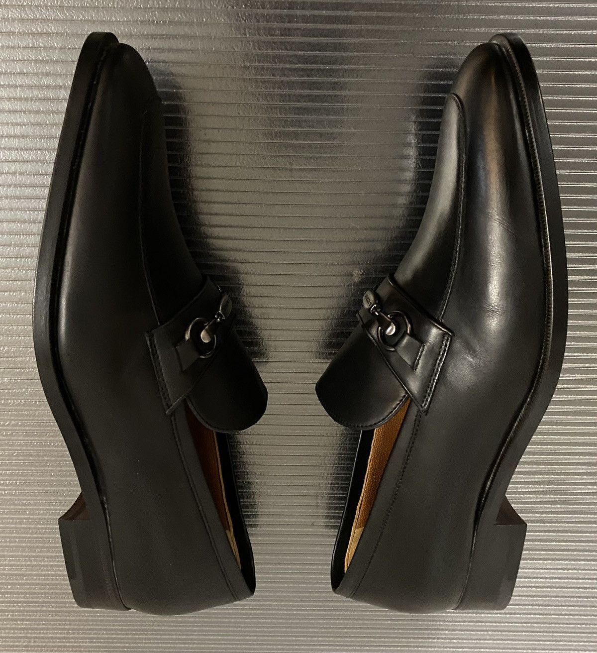 Testoni a.testoni 🇮🇹 black calf leather metal vamp moccasin 9 NEW Size US 9 / EU 42 - 6 Thumbnail
