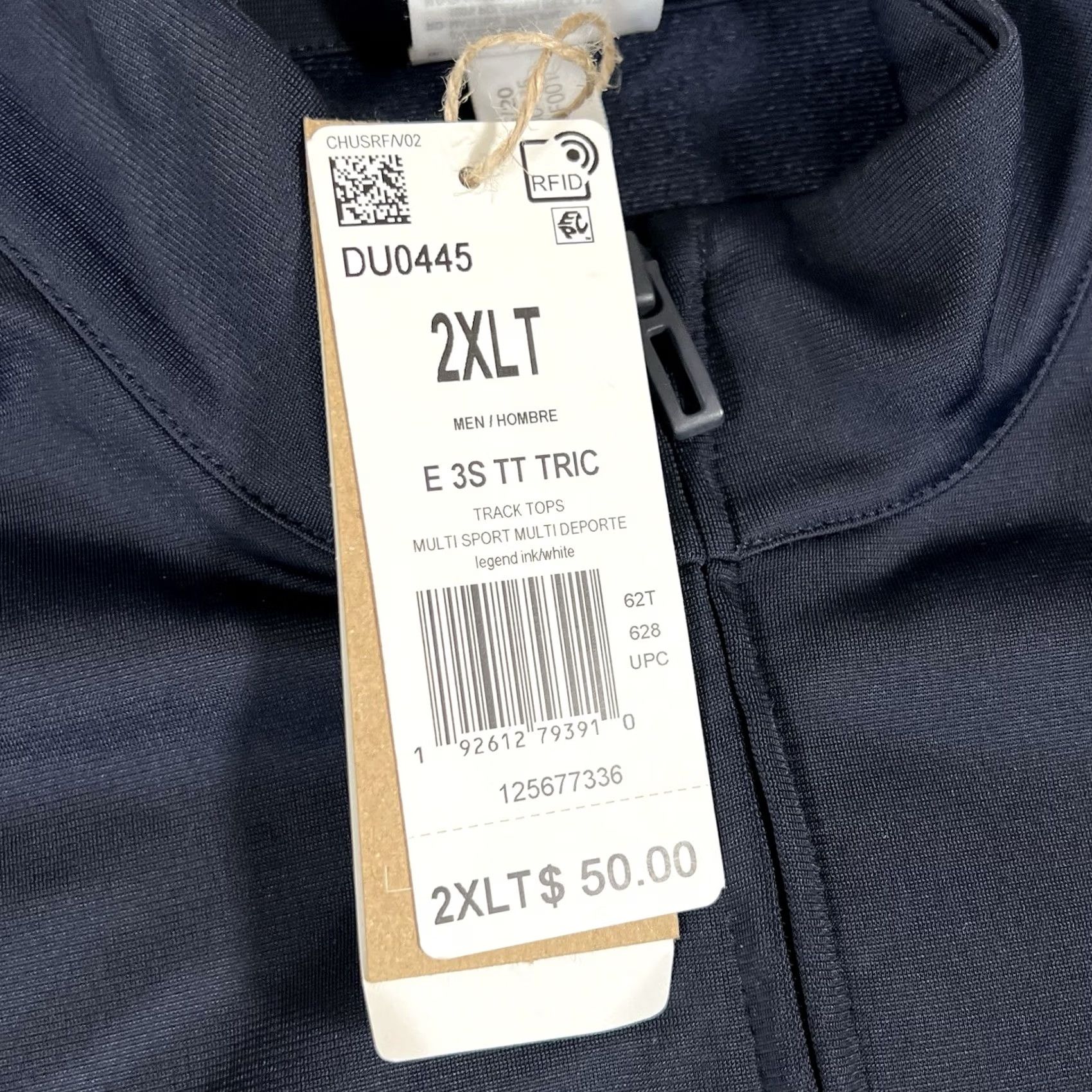 Adidas ADIDAS Track Jacket 2XLT Blue Full Zip Striped 3 Stripes NWT Men T Essentials Gym Activewear Jacket Size US XXL / EU 58 / 5 - 3 Thumbnail