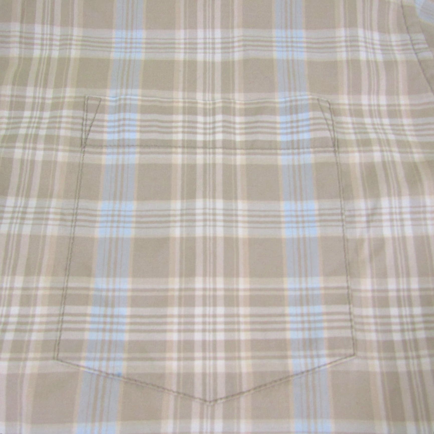 Anchor Blue Anchor Blue Shirt Mens XL Beige Plaid Button-Up Casual Grunge Classic 90s Style Pocket Collared Cotton Polyester Workwear Short Sleeve Mens Size US XL / EU 56 / 4 - 3 Thumbnail