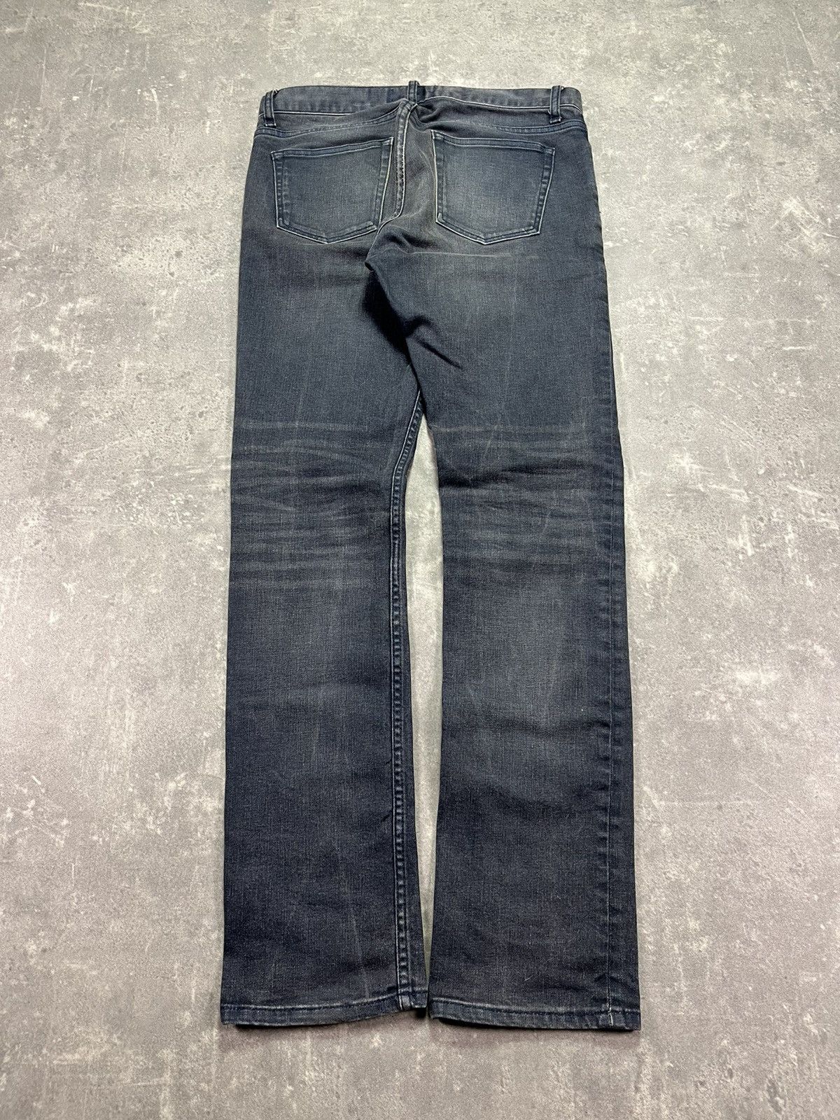 Sandro Sandro Faded Washed Dark Blue / Black Droit Denim Jeans 31 Size US 31 - 2 Thumbnail