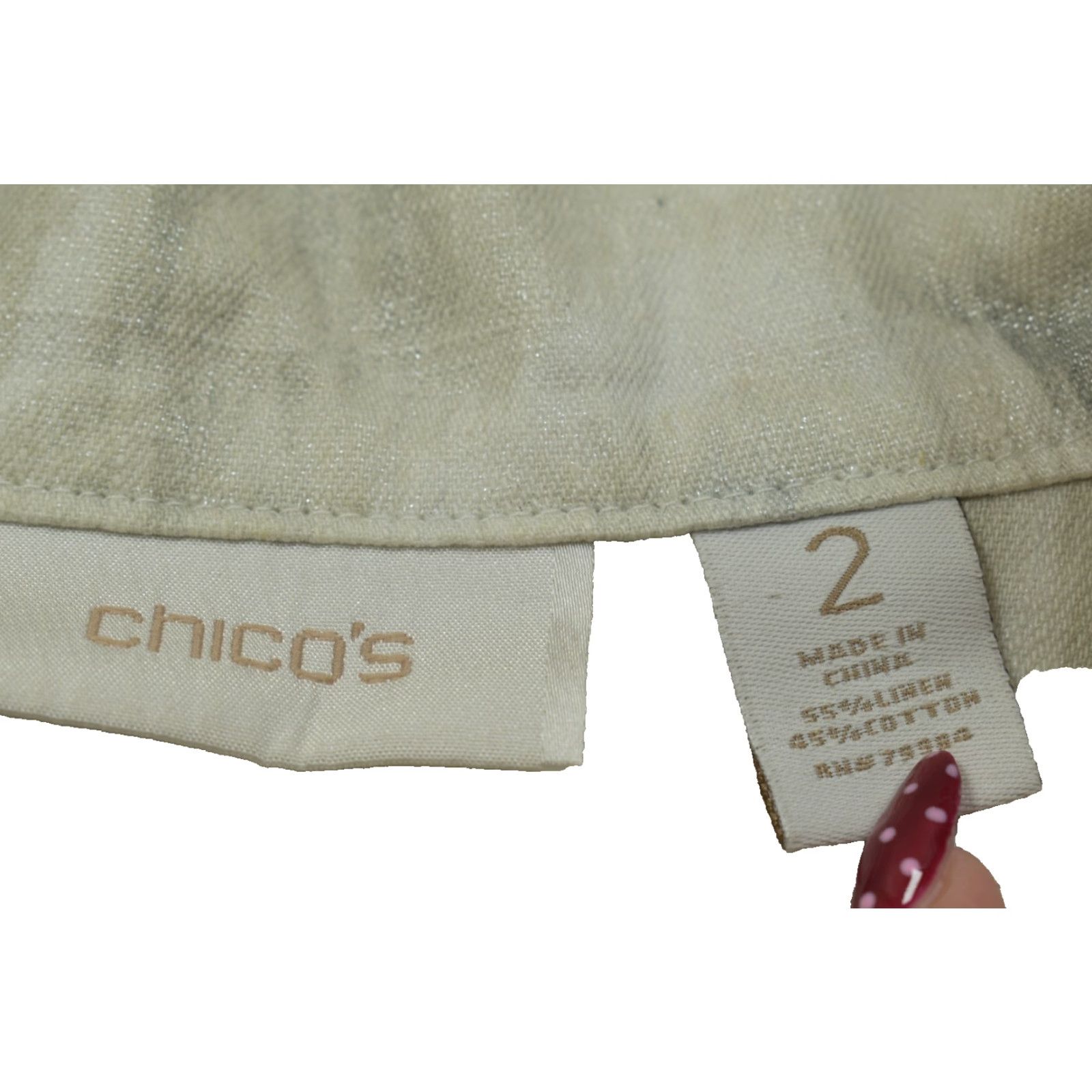 Vintage Chico's Jacket Linen Blend Ruffle Front Button Utility Gray L Women Shrug? Size L / US 10 / IT 46 - 8 Thumbnail