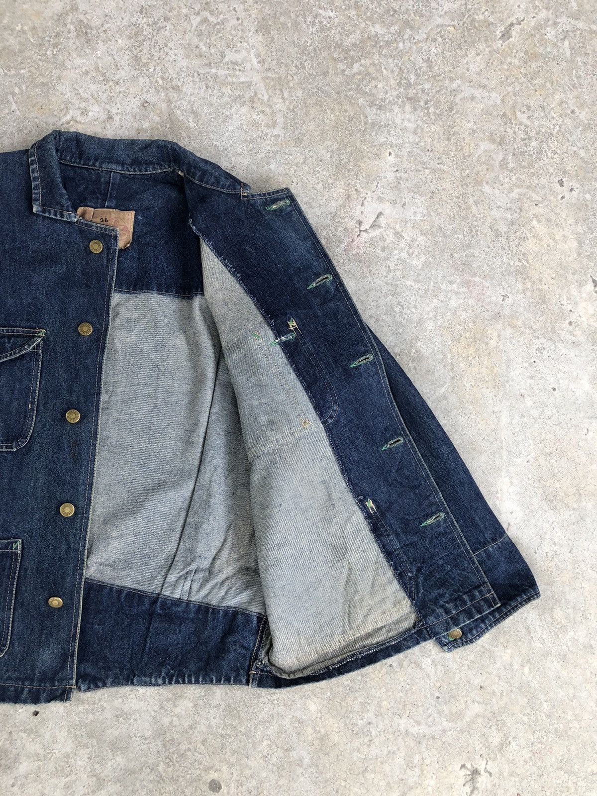 Vintage Vintage 70s Blues Union Chore Jacket Distressed Denim Size US L / EU 52-54 / 3 - 11 Thumbnail