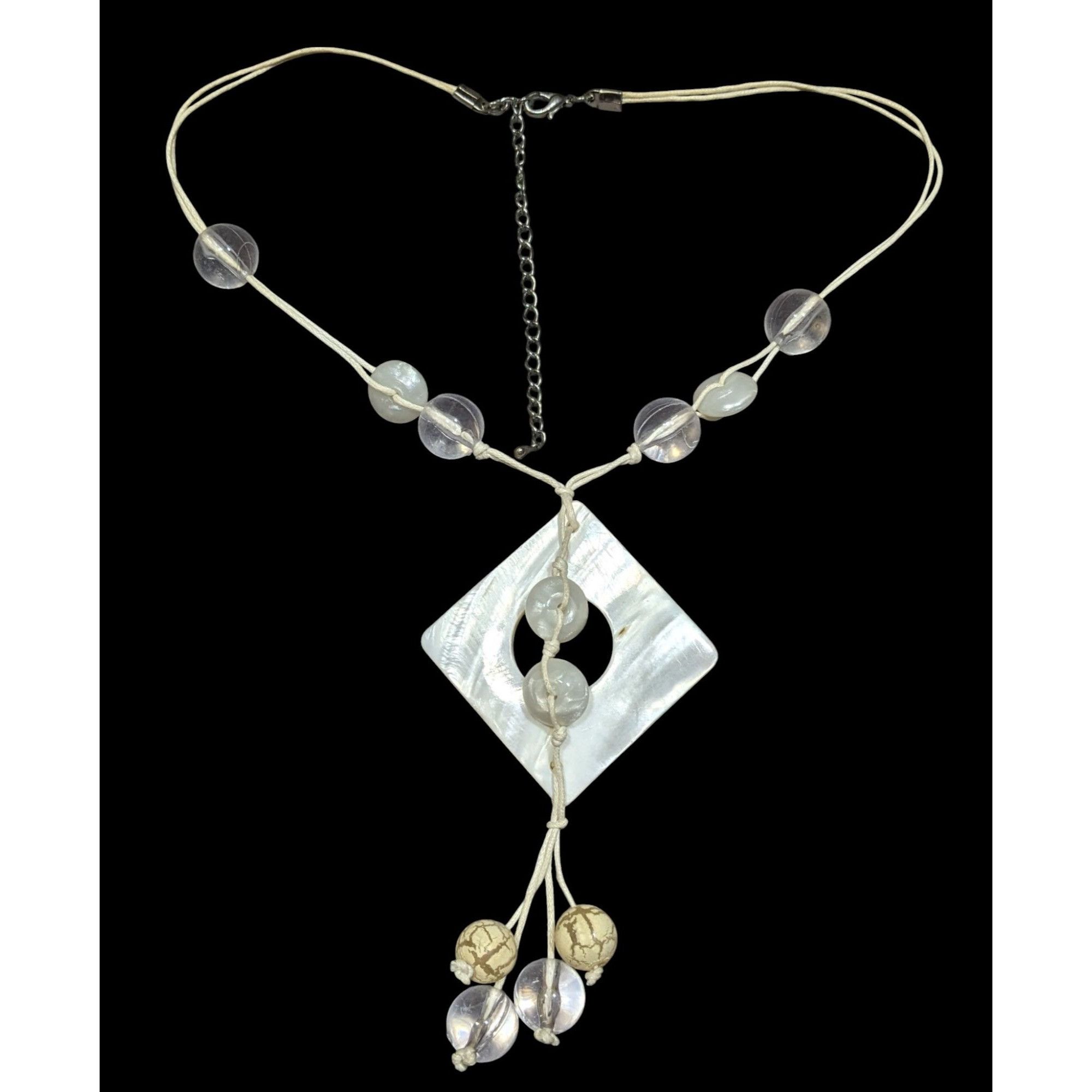 Handmade Mermaidcore Handmade Shell & Bead Pendant Necklace With Adju Size ONE SIZE - 1 Thumbnail
