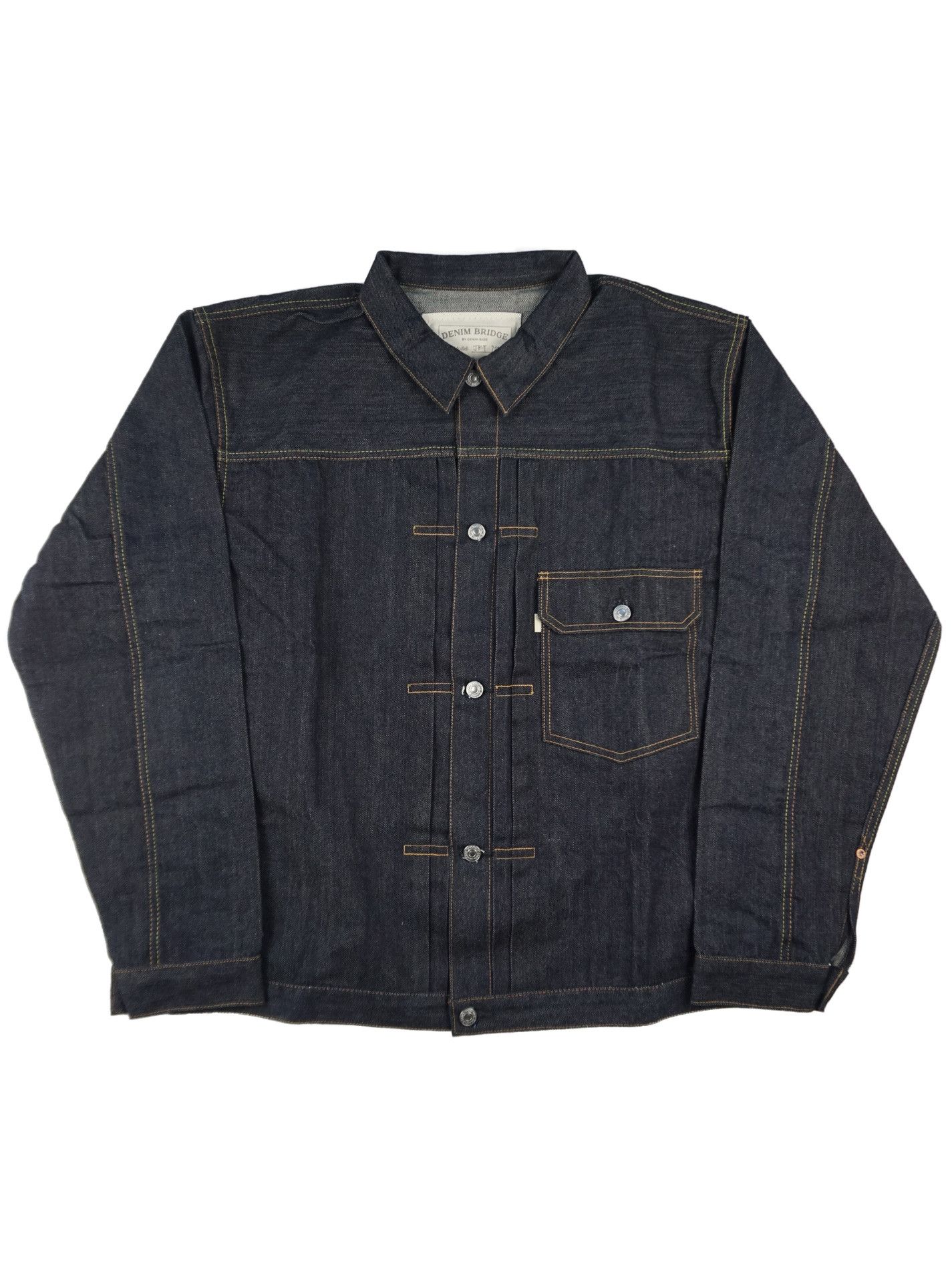 Japanese Brand DENIM BRIDGE Type 1 Jacket - Raw Selvedge - Made in Japan Size US XL / EU 56 / 4 - 1 Thumbnail