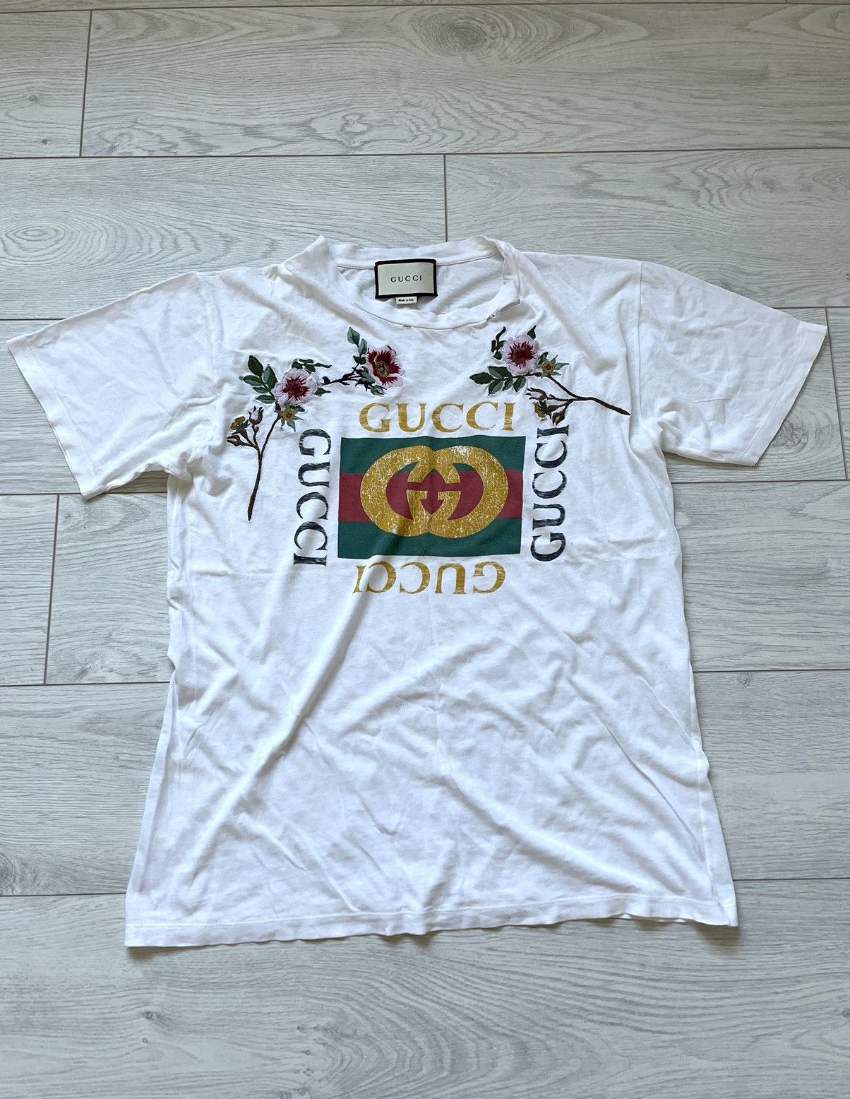 Gucci Tomorrow is Now Yesterday Red Logo T Shirt Grailed