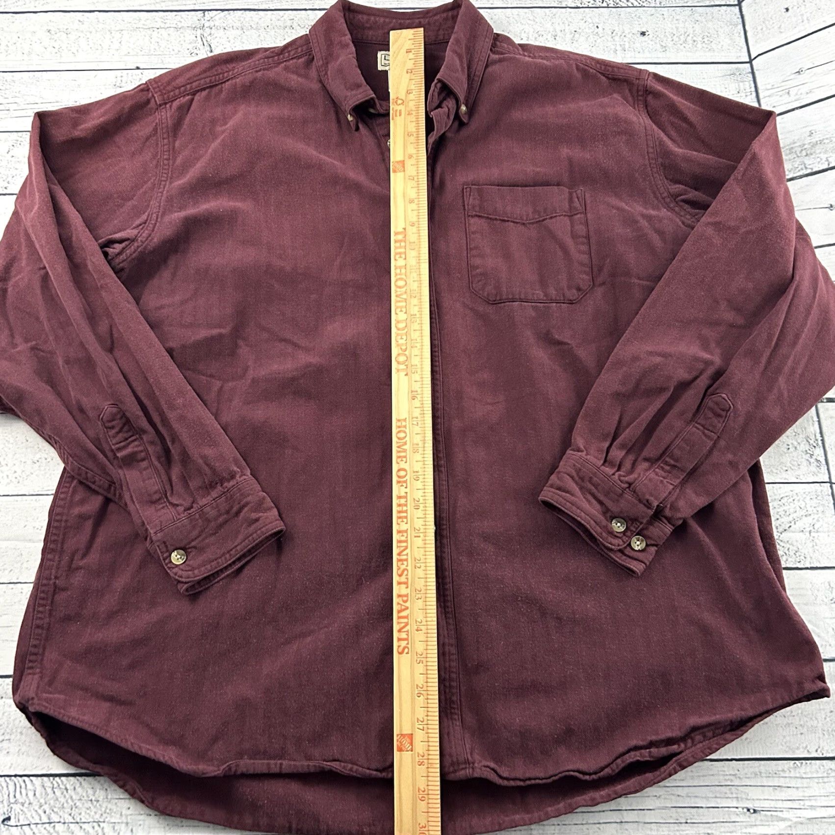 Vintage L.L. Bean Button-Up Long Sleeve Heavy FlexTwill Shirt XL Maroon Men's Regular Red XL Mens Shirt Size US XL / EU 56 / 4 - 3 Thumbnail