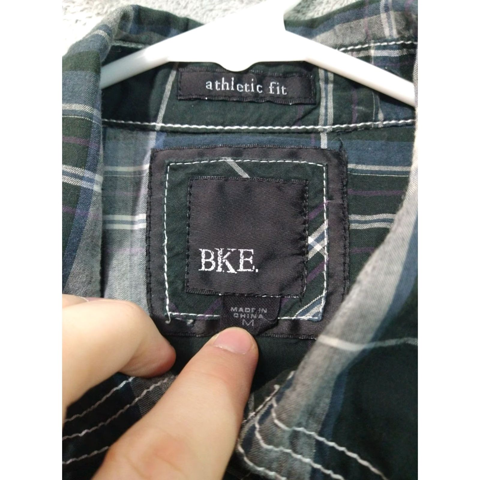 Vintage BKE Buckle Shirt Mens Athletic Fit Plaid Long Sleeve Button-Up Snap Pearl Collar Western Green) Size US M / EU 48-50 / 2 - 7 Thumbnail