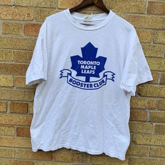image of Vintage 1994 Toronto Maple Leafs Booster Club T Shirt in White, Men's (Size Large)