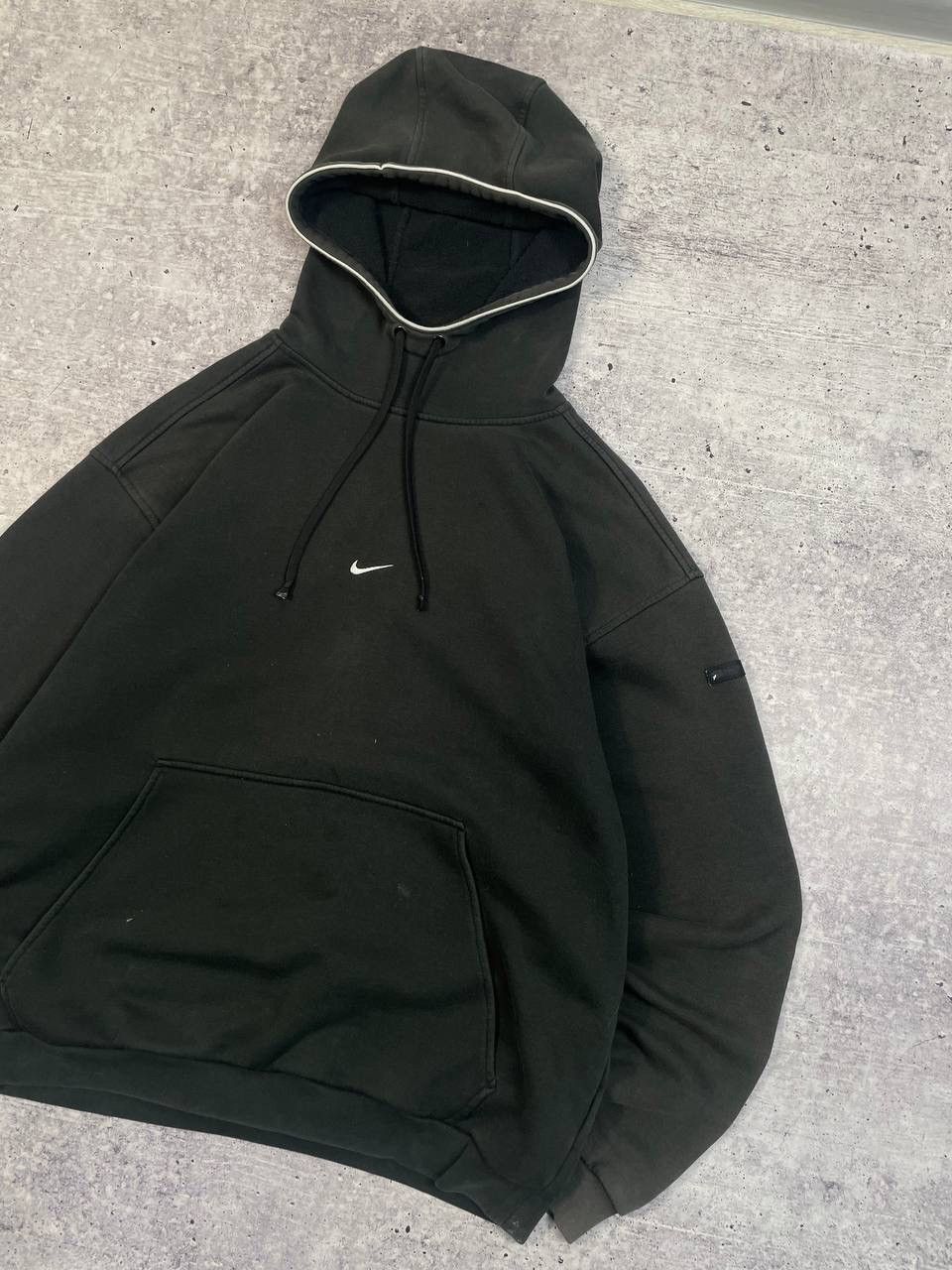 Nike Vintage 00s Nike Center Swoosh Distressed Hoodie Y2K Size US L / EU 52-54 / 3 - 3 Thumbnail