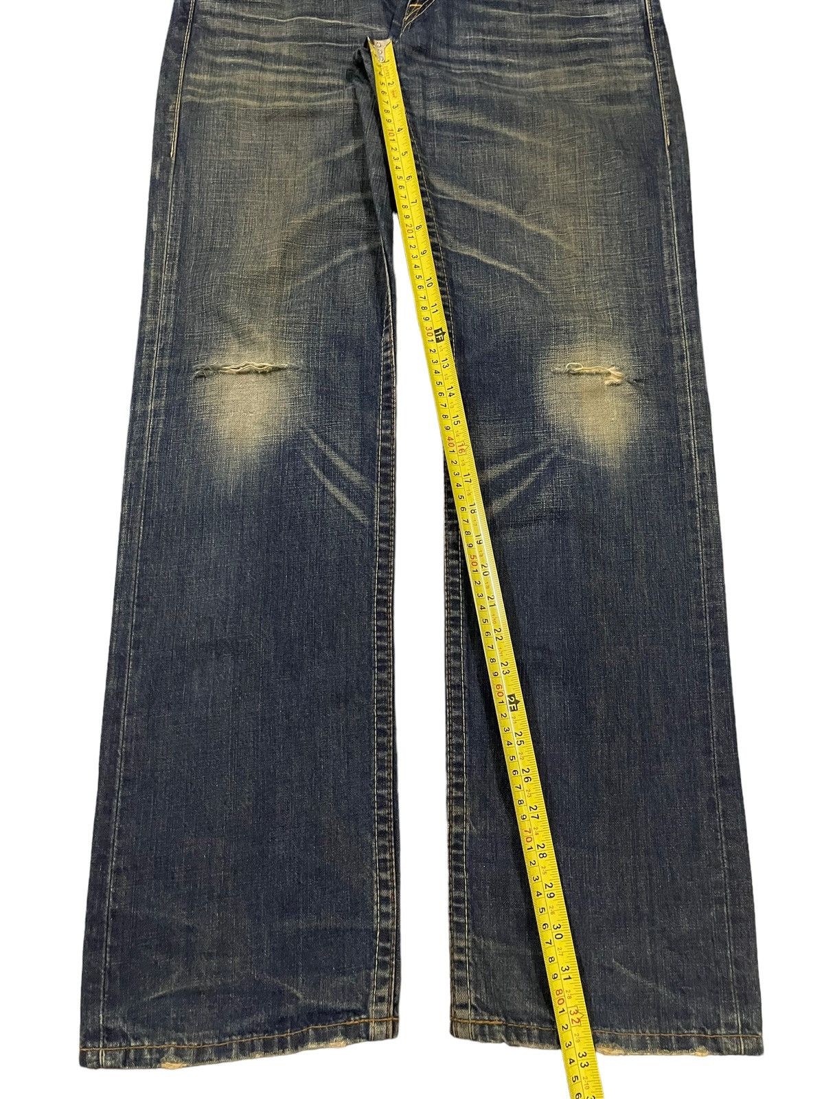 Levi's Vintage 90s Levis Blue Mud Wash Style Distress Loose Jeans Size US 34 / EU 50 - 11 Thumbnail
