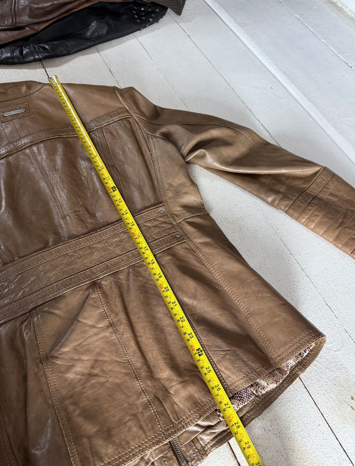 Genuine Leather Vintage 00s Avant Garde Brown Leather Biker Moto Jacket Size M / US 6-8 / IT 42-44 - 16 Thumbnail