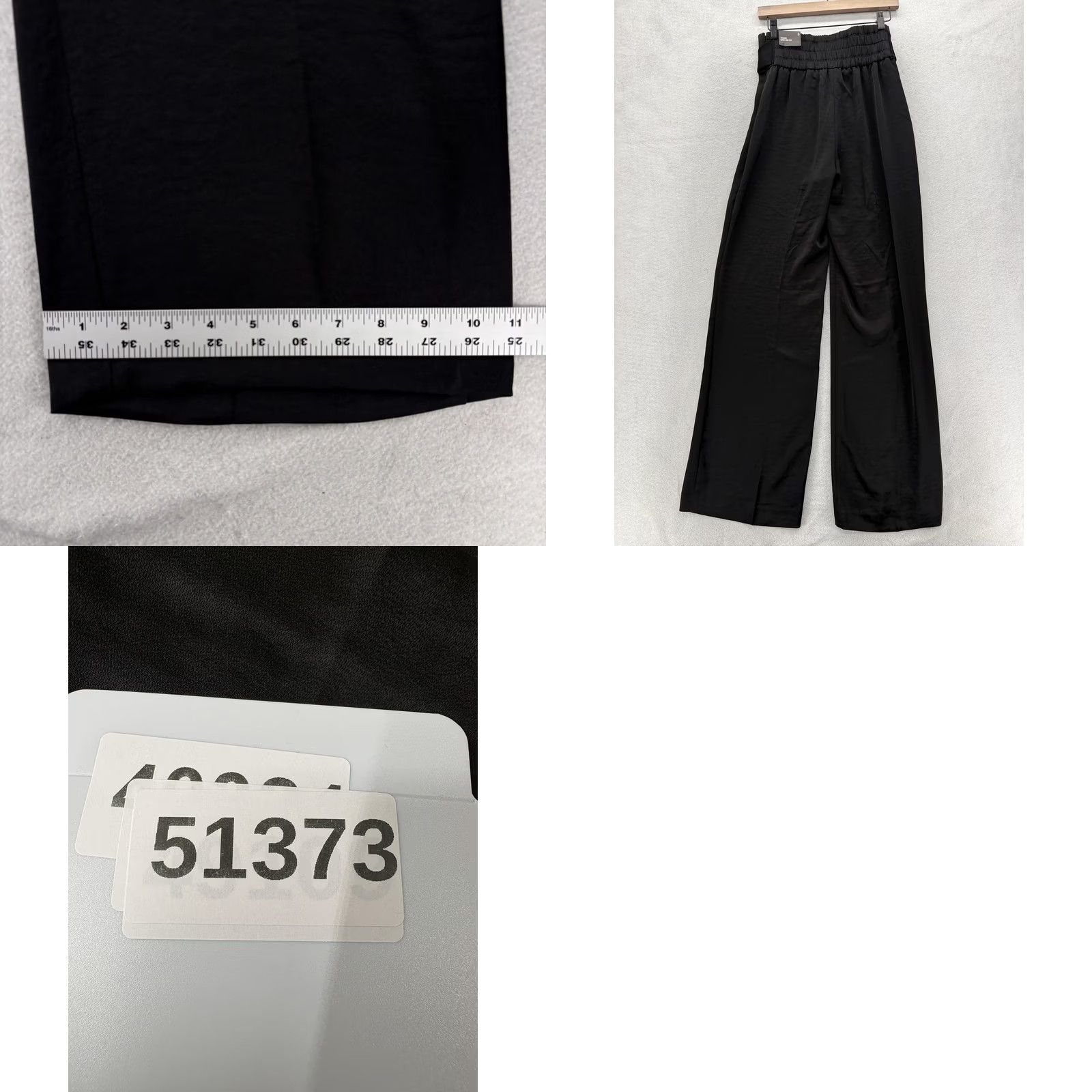 Express Express Pants Womens Small Black Satin Career Wide-Leg Belted, Pull On, 33in Inseam, 28in Waist, Vintage No, Dress Pants, Satin, Solid, XS? Size 28" / US 6 / IT 42 - 9 Thumbnail