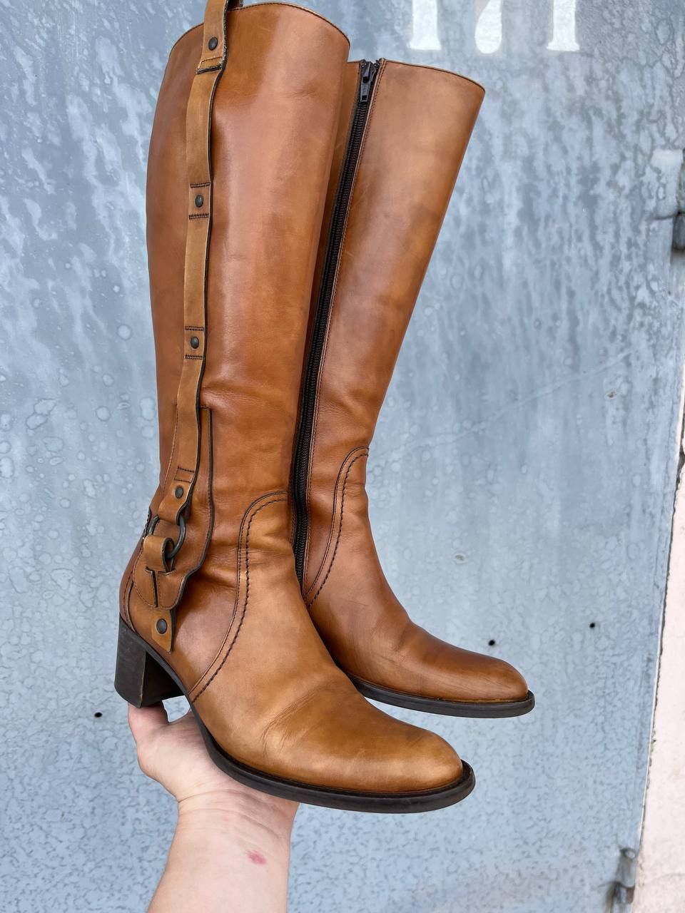 If Six Was Nine × Japanese Brand × Vintage Vintage As 98 Guidi style Leather Faded Biker High Boots Size US 6 / IT 36 - 1 Thumbnail