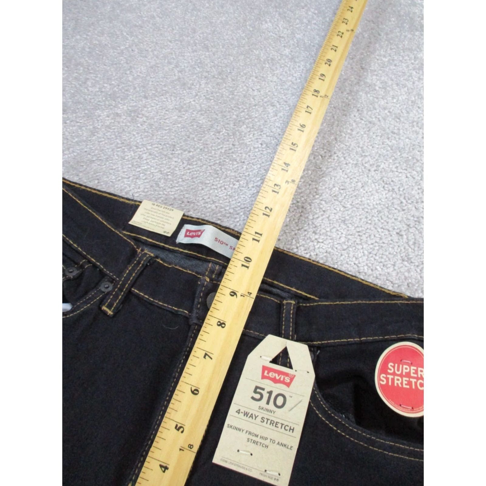 Levi's VINTAGE Levi's 510 Skinny Jeans Womens Size 18 Dark Wash Denim Zipper 90s Womens Size 40" / US 18 - 6 Thumbnail
