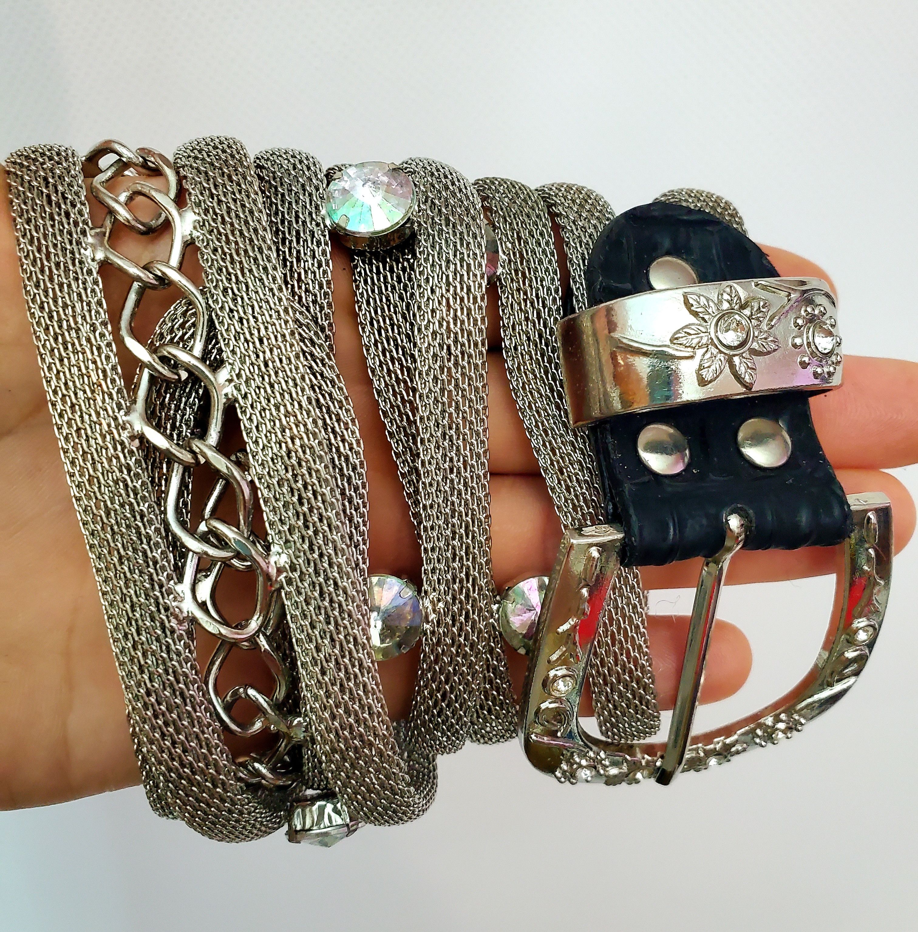 Hysteric Glamour × Japanese Brand × Vintage Vintage Amazing Metal Belt perfect condition M length 97 cm Size 32 - 3 Thumbnail