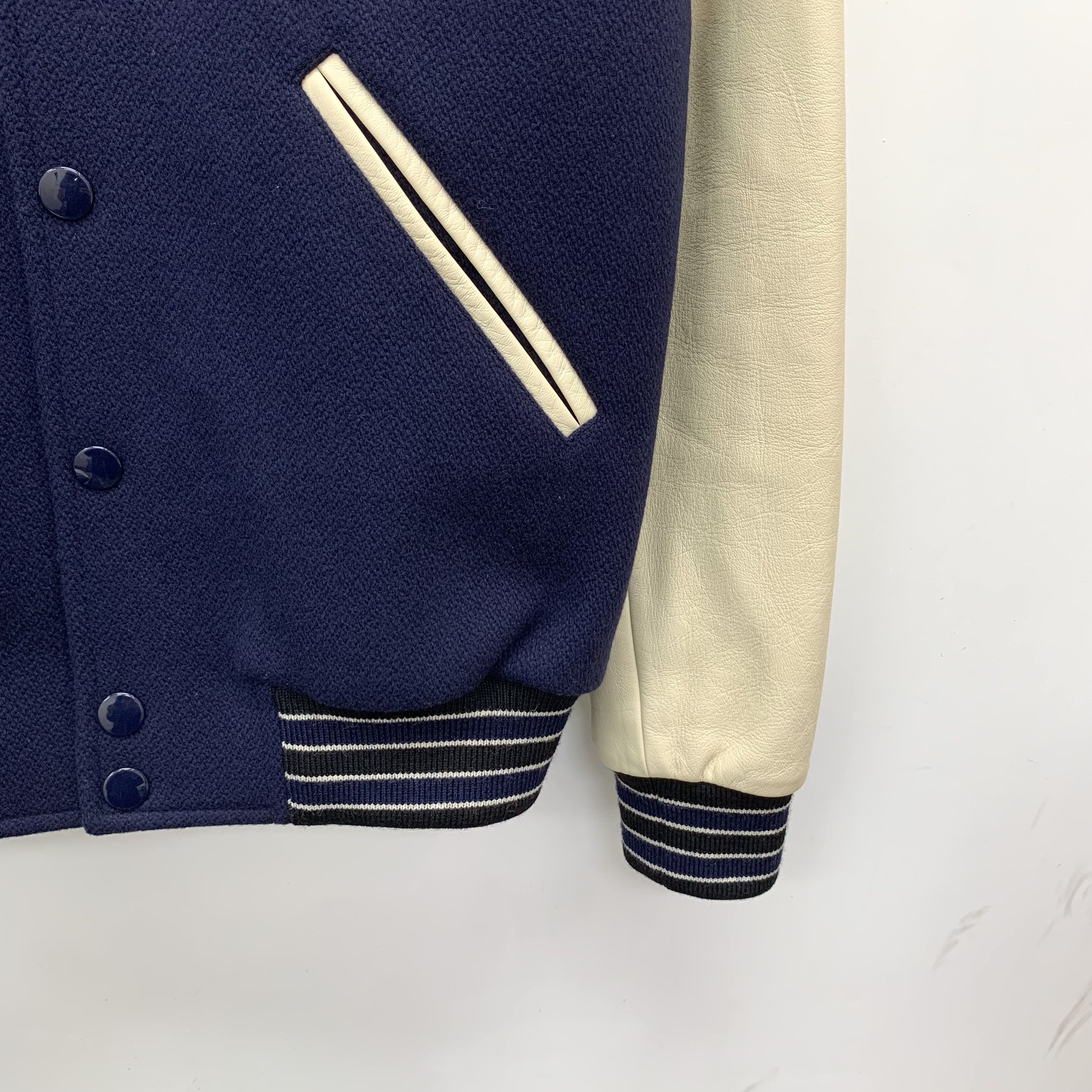 Celine Celine Striped Flocked Wool Jacket (46) Size US S / EU 44-46 / 1 - 4 Thumbnail