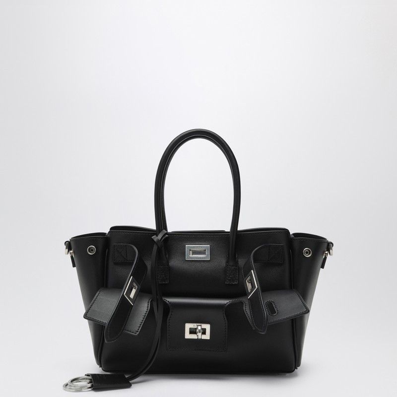 Balenciaga Carry All Bel Air Mini Black Bag In Leather, Women's