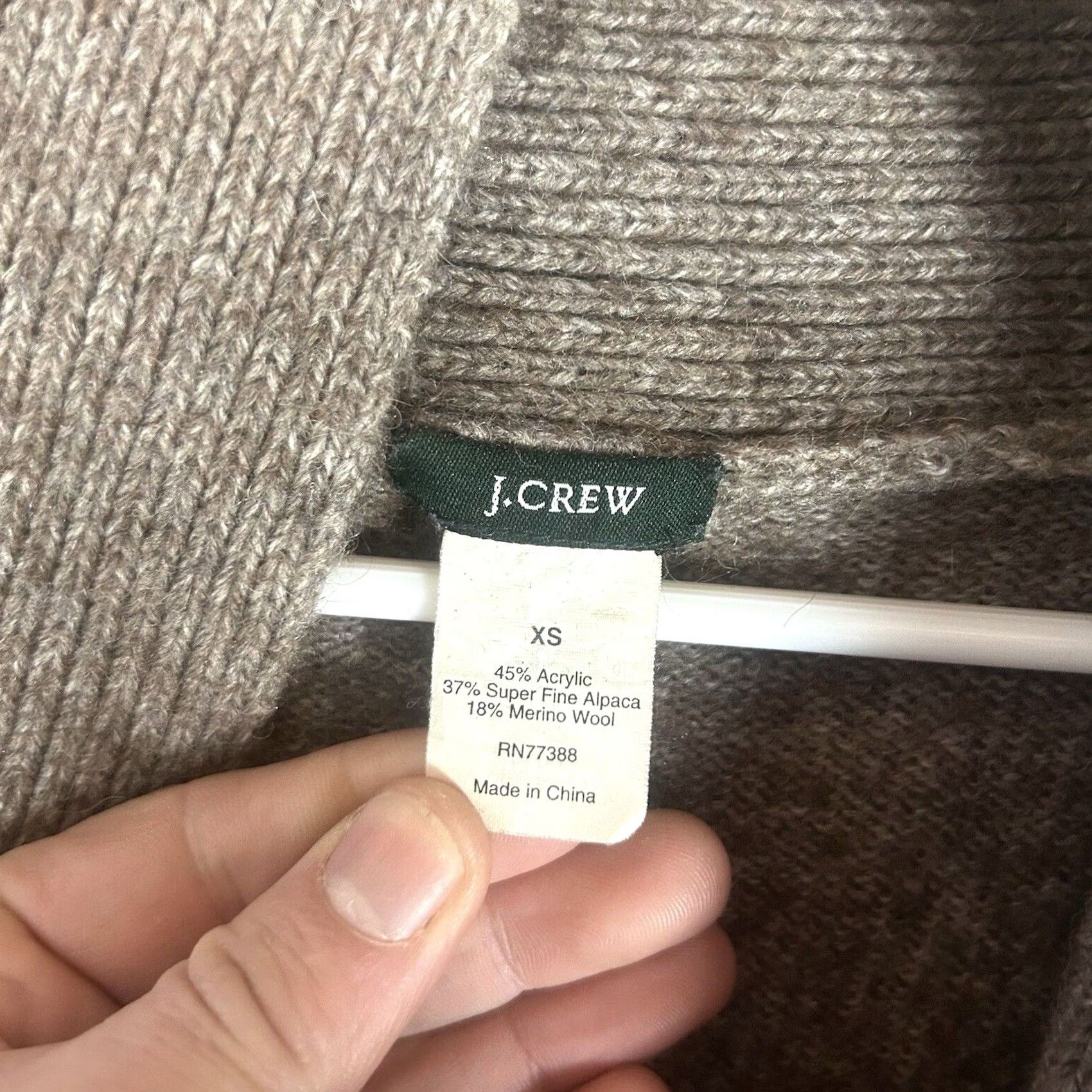 J.Crew VINTAGE JCrew Sweater Womens XS Alpaca Wool Blend Pullover Brown Long Sleeve Pockets L/S Size XS / US 0-2 / IT 36-38 - 3 Thumbnail