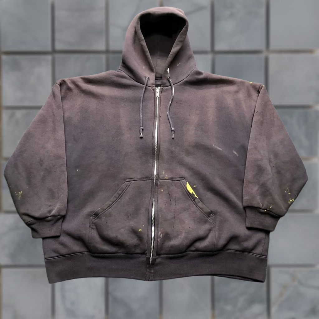 Refrigiwear Y2K Hoodie Mens 2XL Gray Full Zip Thermal Lined Work Fleece Sweatshirt Size US XXL / EU 58 / 5 - 1 Thumbnail