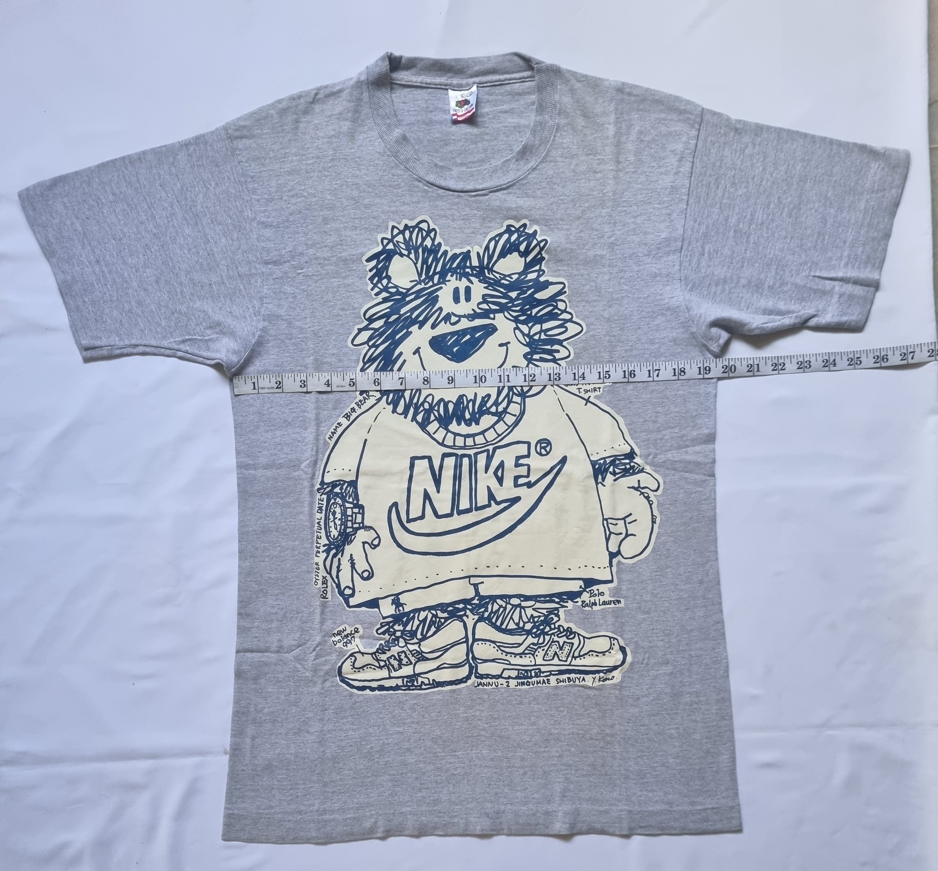 Nike × Vintage Vintage 90's Nike Swoosh Mr. Big Bear Rare Design Size US L / EU 52-54 / 3 - 3 Thumbnail
