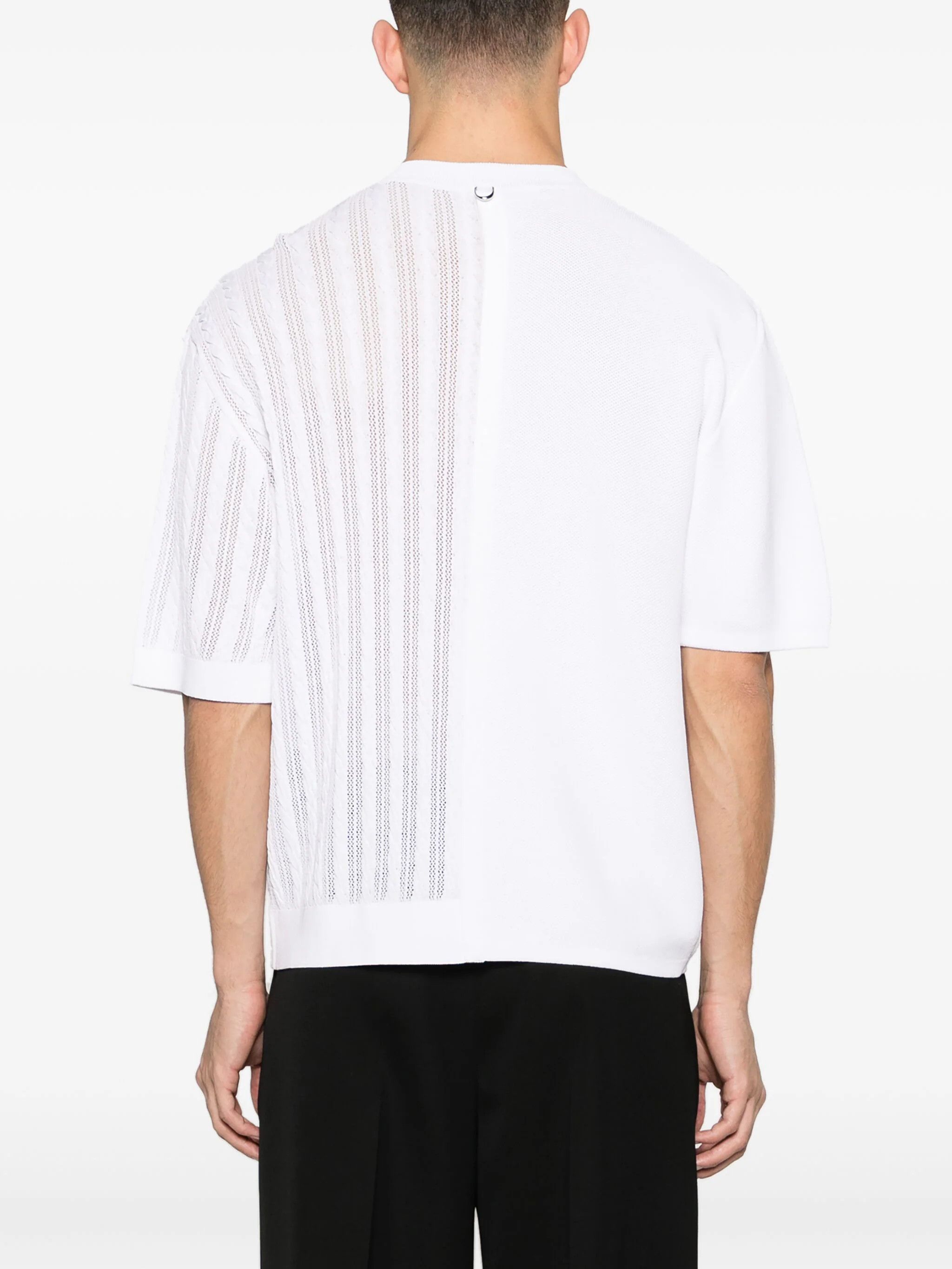 Jacquemus o1s22i1n1024 Knit Short Sleeve T-Shirt in White Size US M / EU 48-50 / 2 - 4 Thumbnail