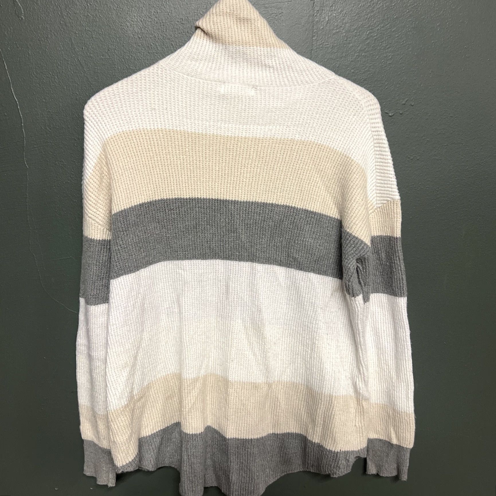 Vintage Carve Designs Women’s Mock Neck Sweatshirt Striped Knit Pockets Athletic Slim Fit Full Zip T-Shirt ¼ Zip Size M / US 6-8 / IT 42-44 - 4 Thumbnail