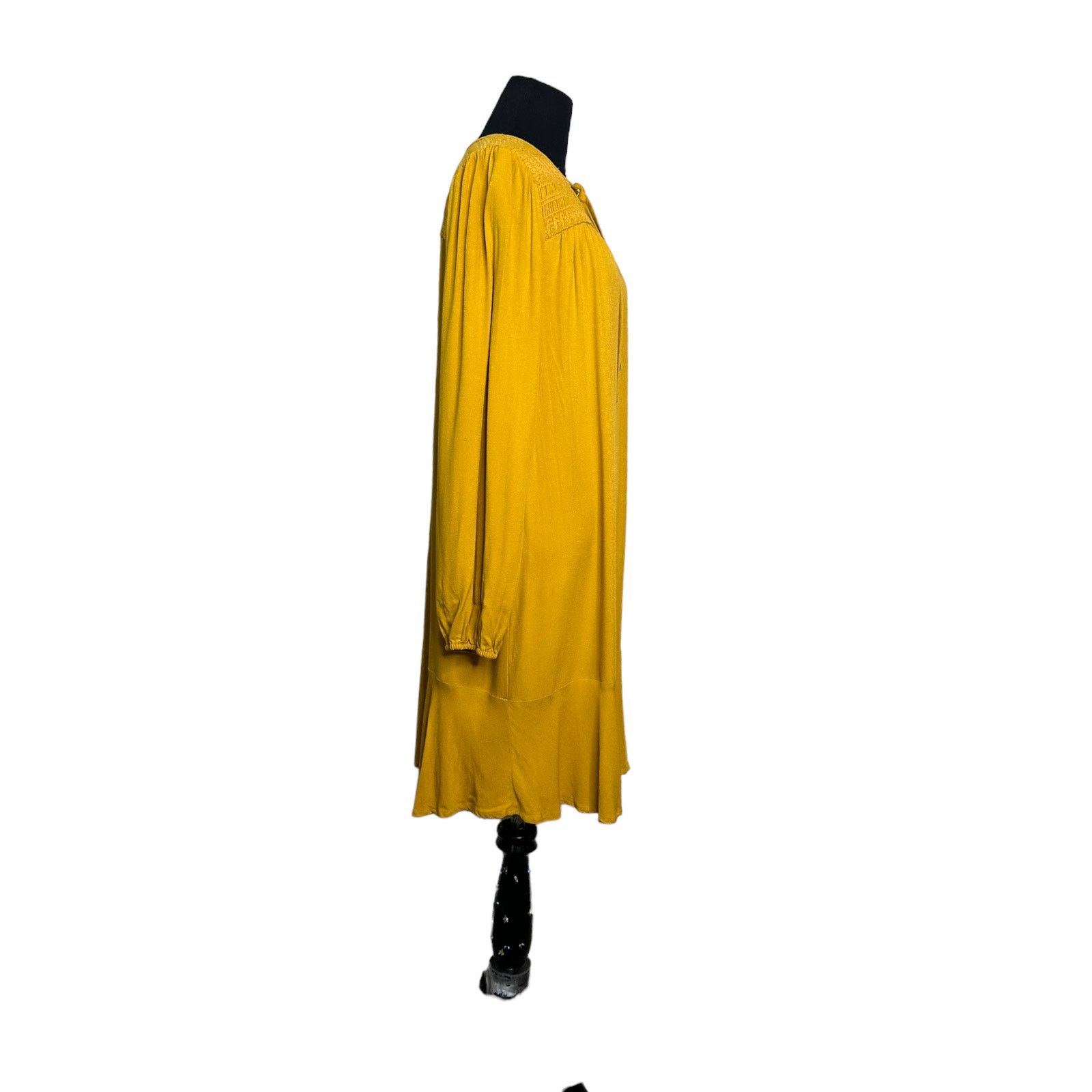 Anthropologie Maeve Yellow Mustard Long Sleeves Tunic Mini Dress size‎ 10 Size L / US 10 / IT 46 - 8 Thumbnail