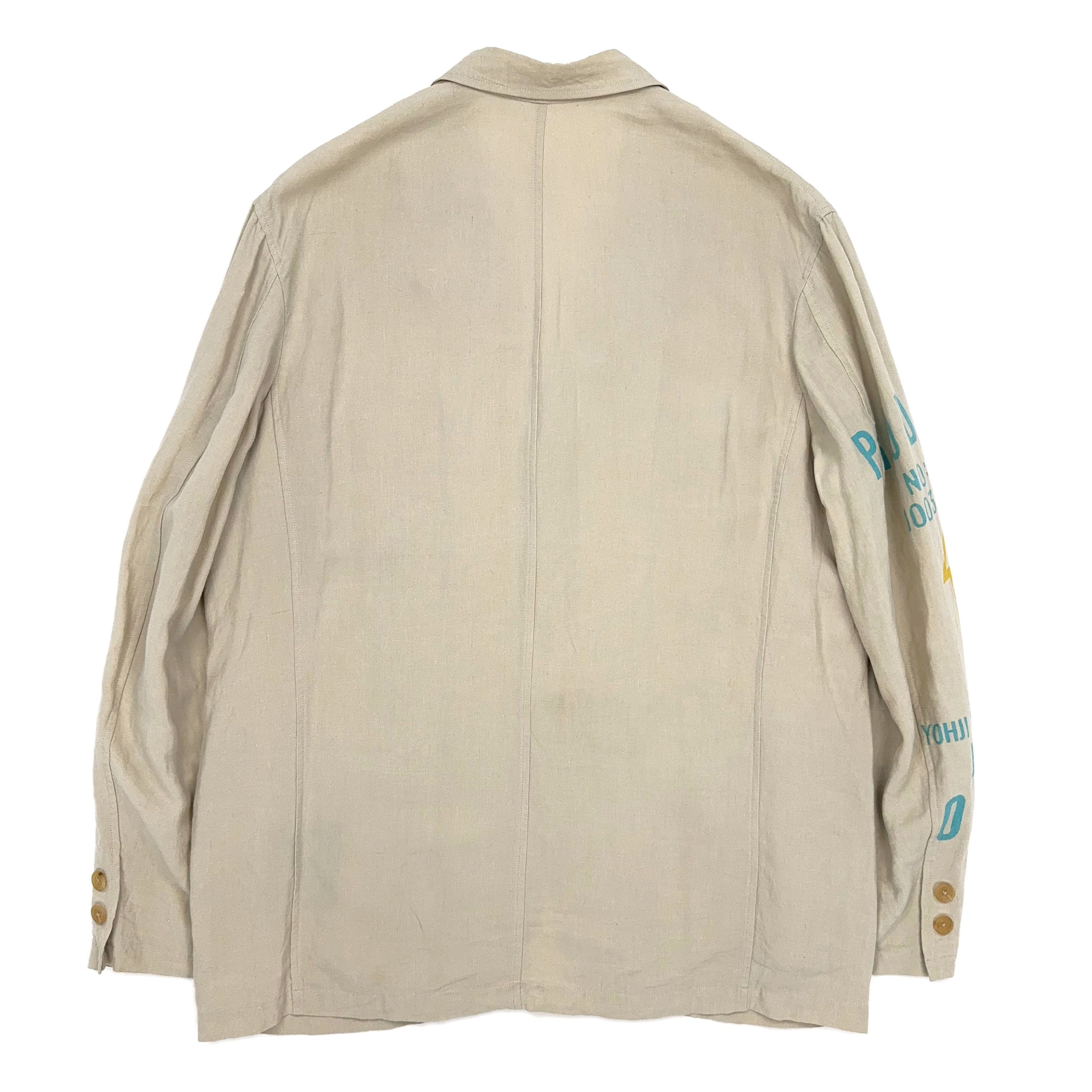 Yohji Yamamoto SS93 'UP' Print Linen Suit [SAMPLE] Size 48L - 5 Thumbnail