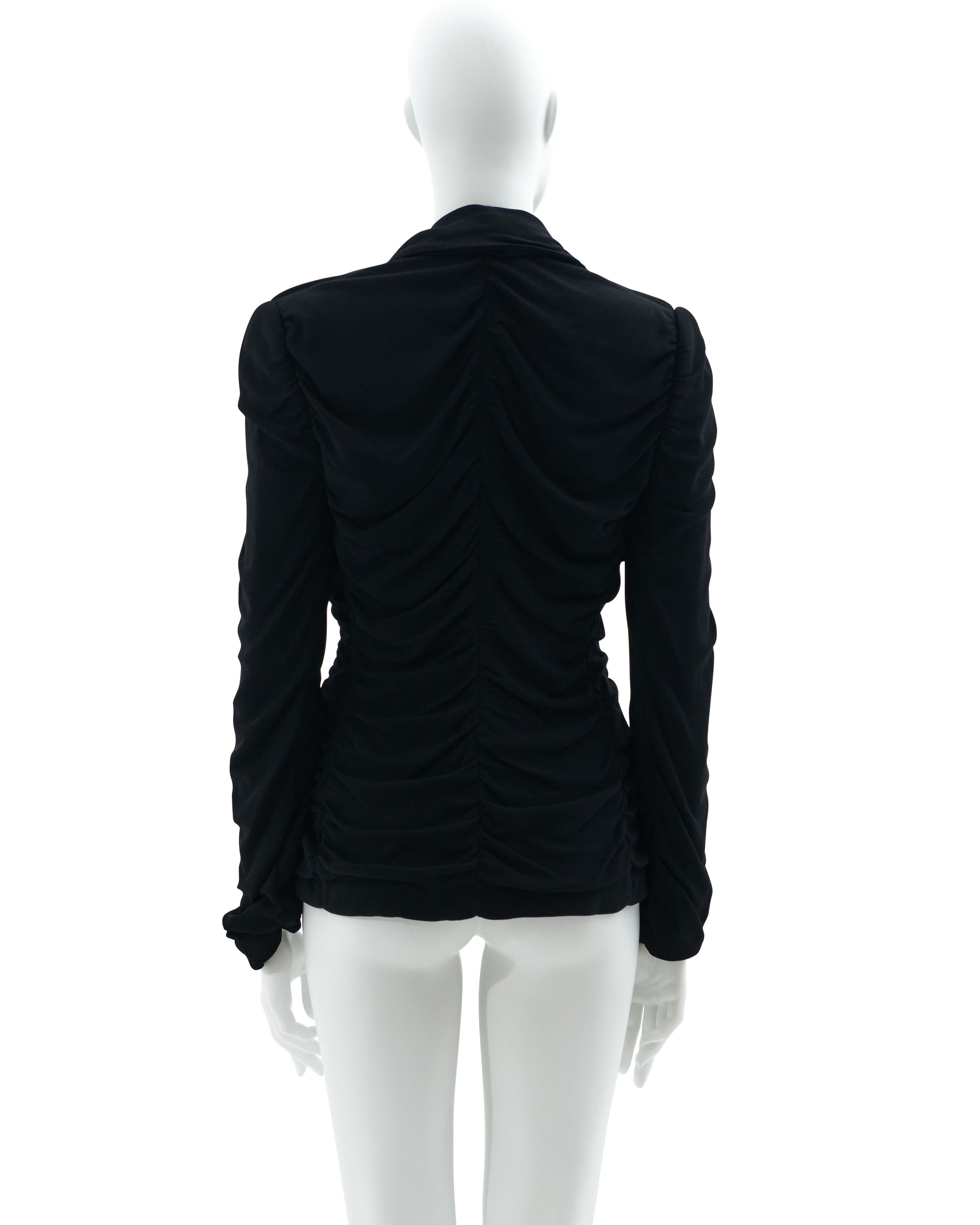 Dolce & Gabbana S/S 2003 Black ruched jacket Size M / US 6-8 / IT 42-44 - 3 Thumbnail