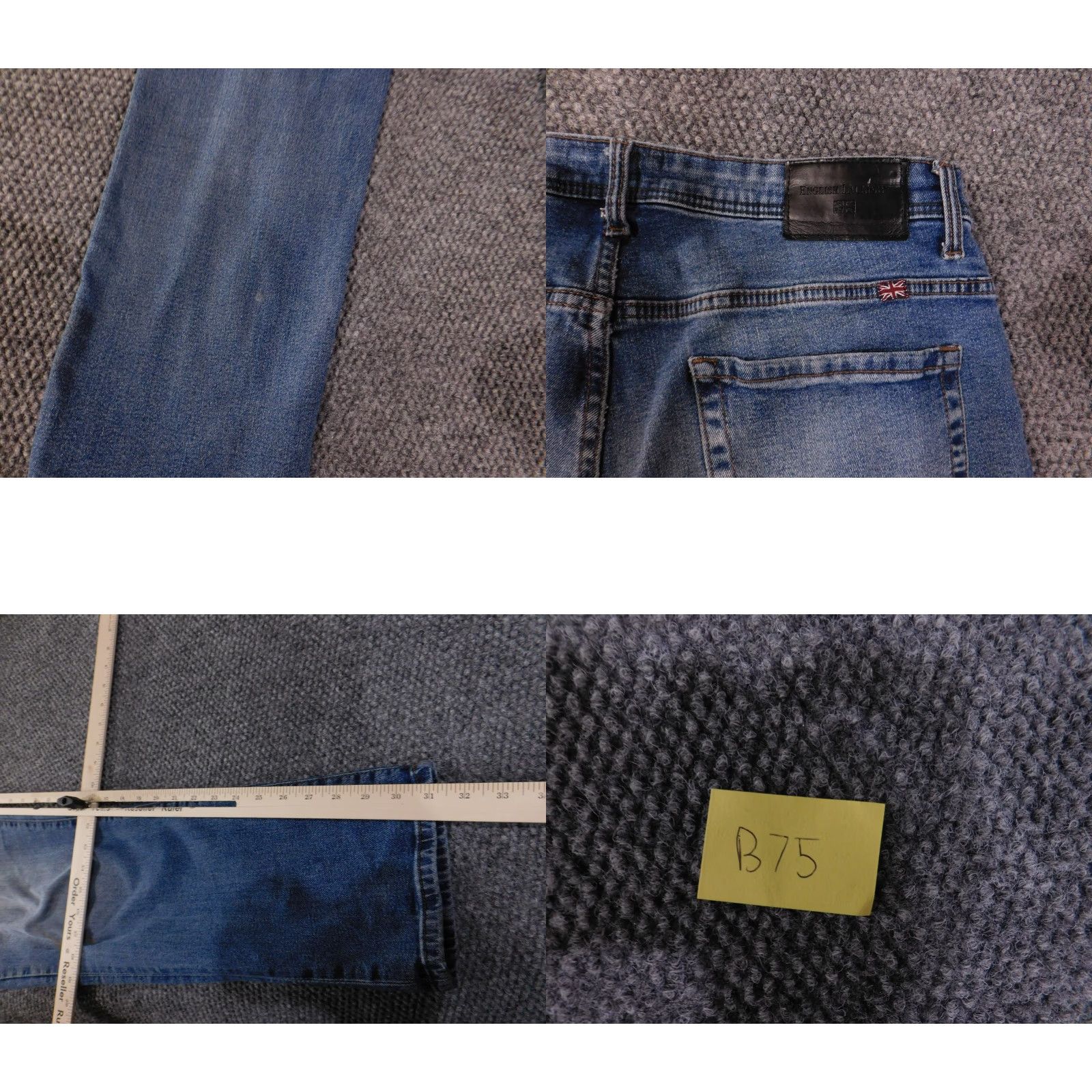 English Laundry English Laundry Jeans Men 34x32 Blue Harrow Straight Fit Distressed Denim 5-Pocket Regular Rise Cowboy Theme Vintage: No Size US 34 / EU 50 - 9 Thumbnail