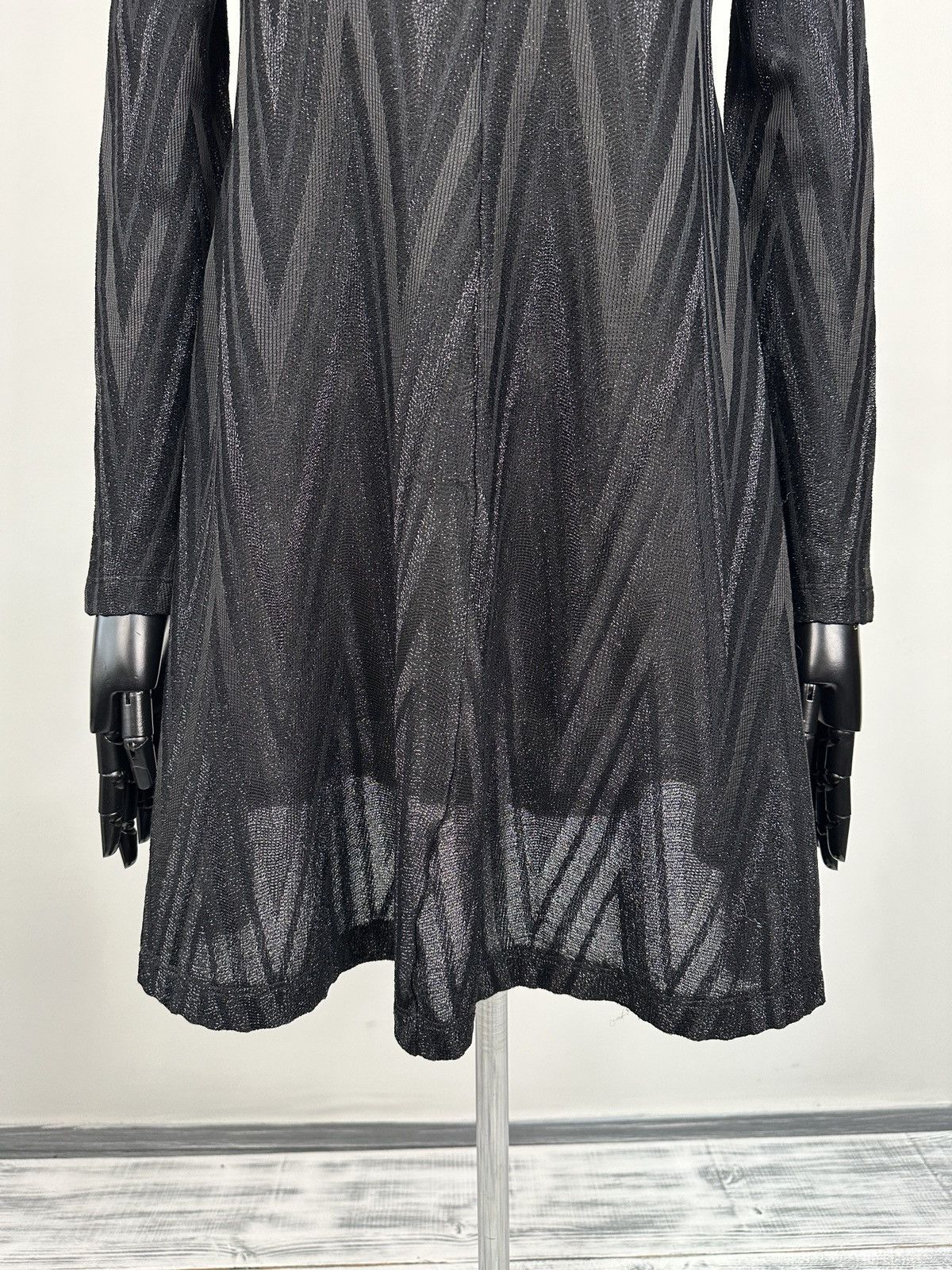 Missoni MISSONI Lurex Zig Zag Knit Mini Dress Black A-Line Party XS Size XS / US 0-2 / IT 36-38 - 6 Thumbnail
