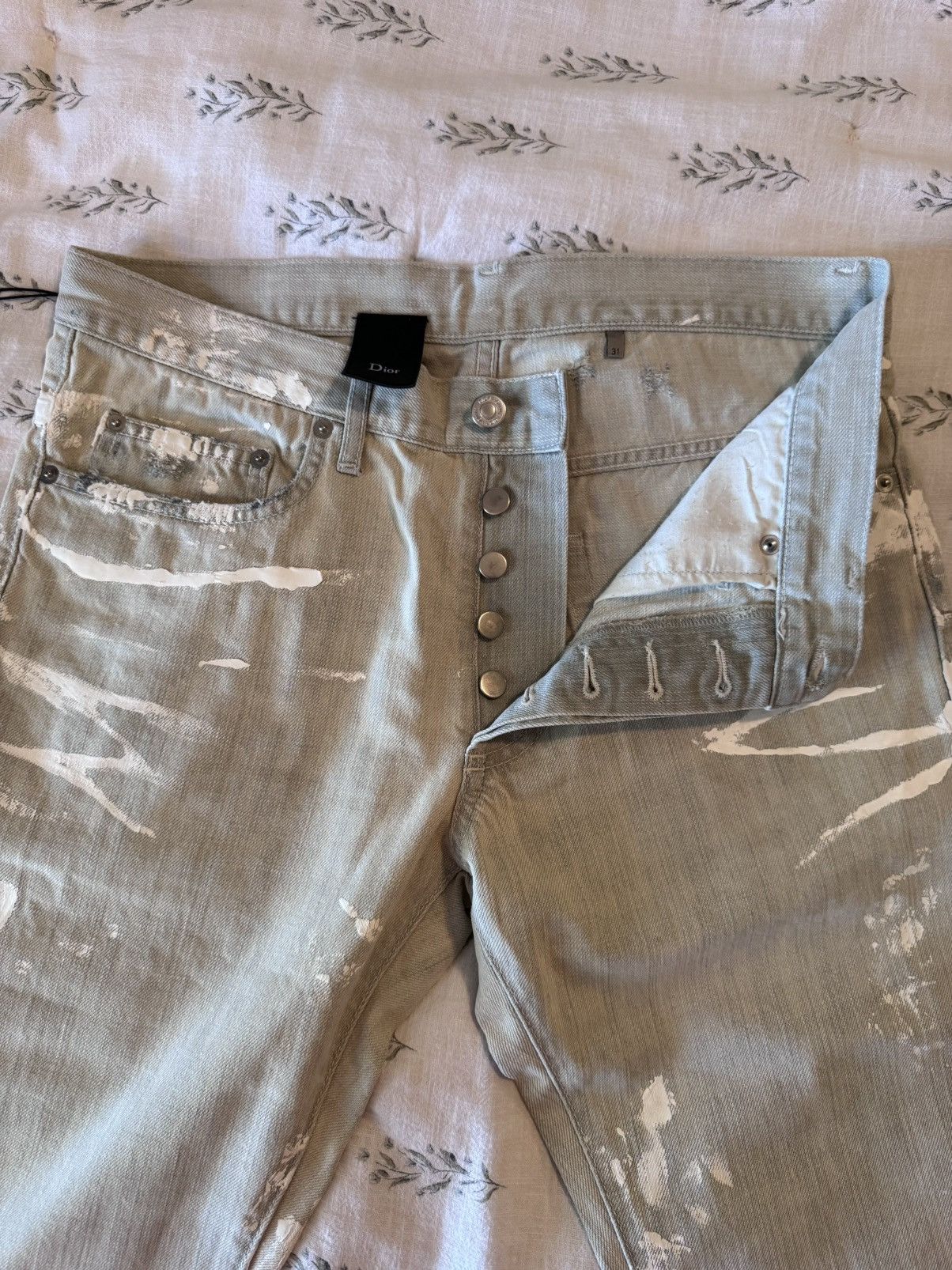 Dior Dior Paint Splatter Pants Size US 31 - 3 Thumbnail