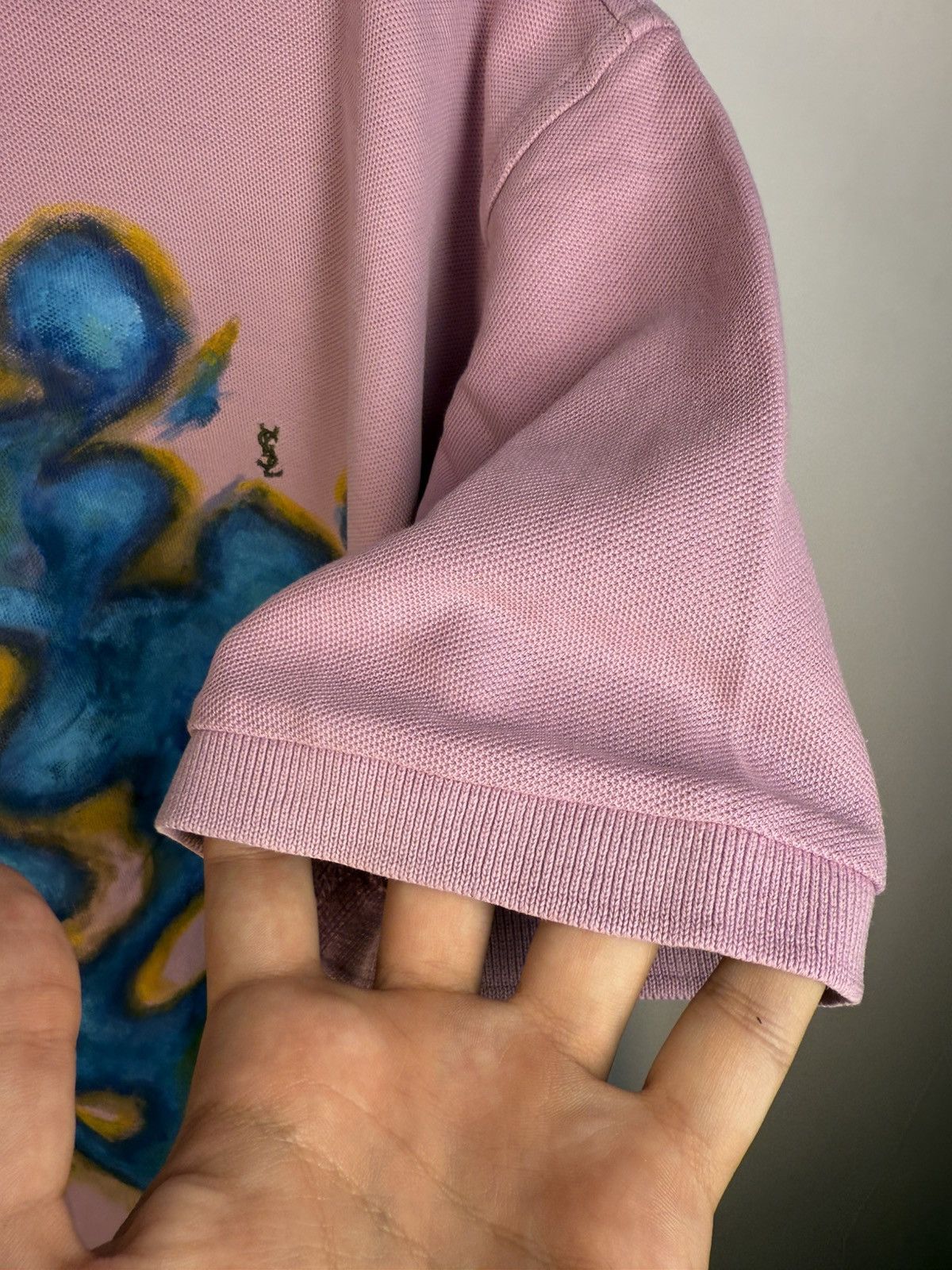 Yves Saint Laurent 1of1 YSL Polo Shirt Pink Art Vintage Tee Button Up y2k Size US XL / EU 56 / 4 - 15 Thumbnail