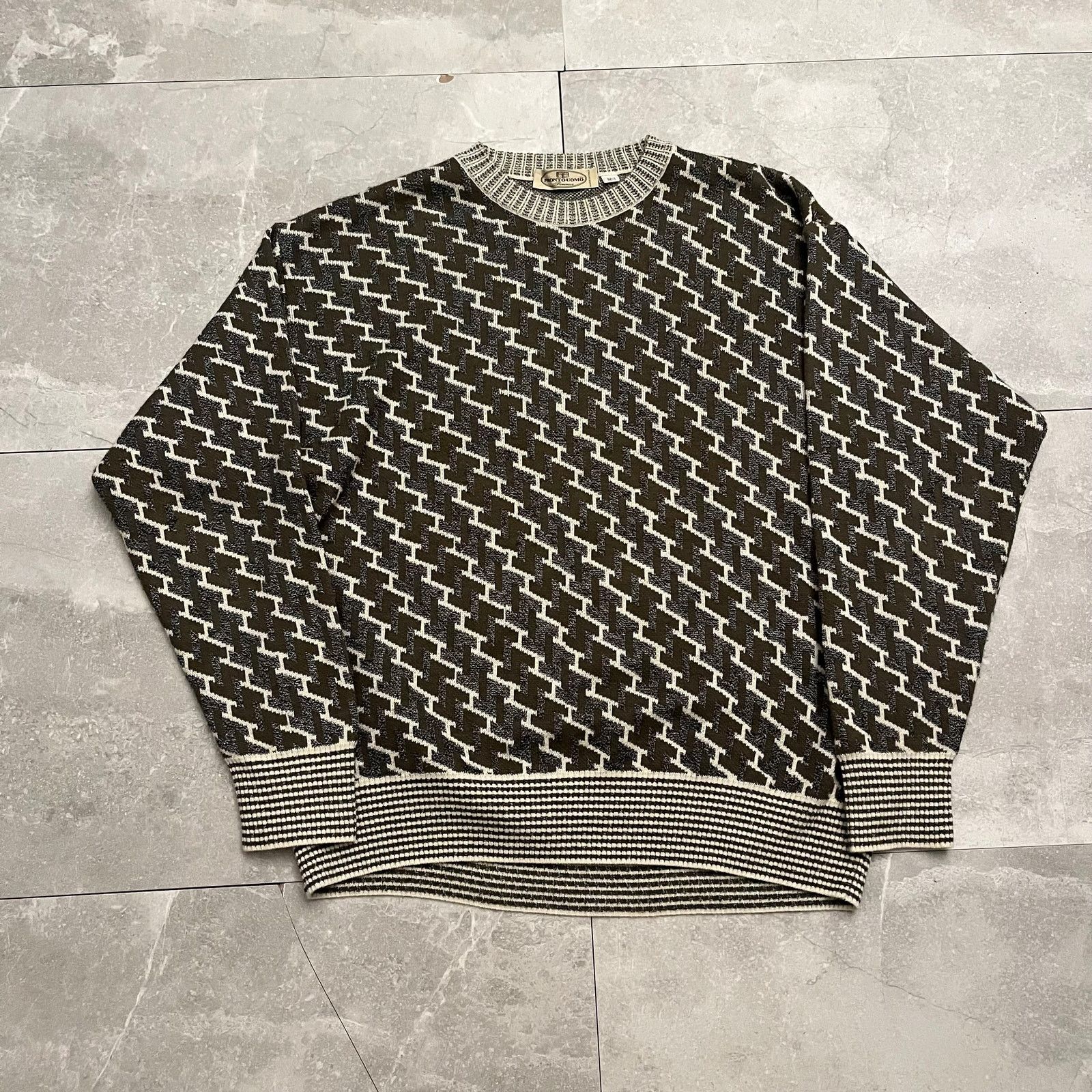 Pronto Uomo Vintage Pronto Uomo ] Knit Sweater – Made in Italy – 52 / L Size US L / EU 52-54 / 3 - 1 Thumbnail