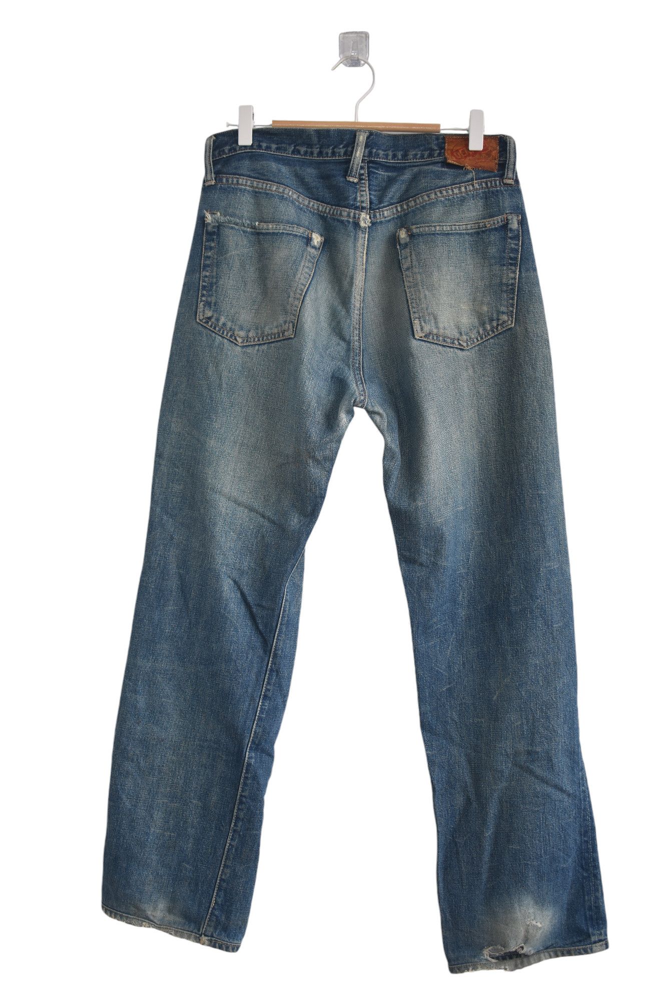 Denime × If Six Was Nine × Japanese Brand Wide Leg 🔥 Denime Japanese Faded Distress Jeans W31 Size US 31 - 2 Thumbnail