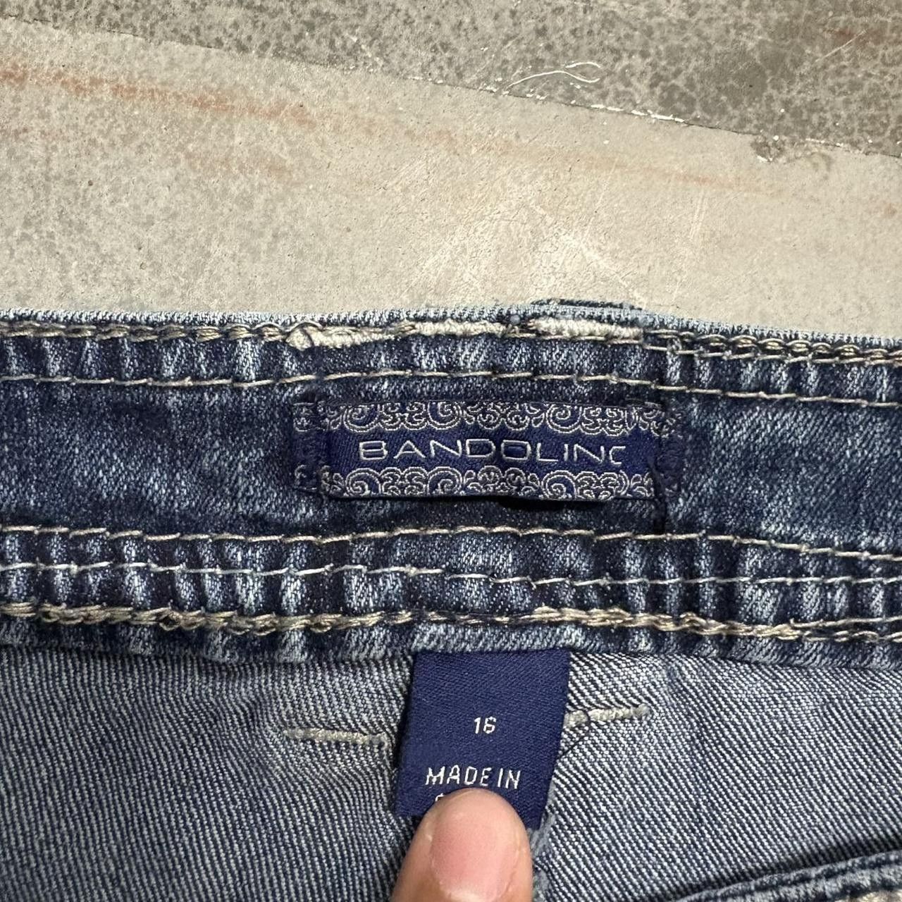 Vintage Crazy Vintage Y2K/2000s WideLeg Embroidered Pocket Grunge Skater Style Dark Wash Denim Jeans! Size US 36 / EU 52 - 8 Thumbnail