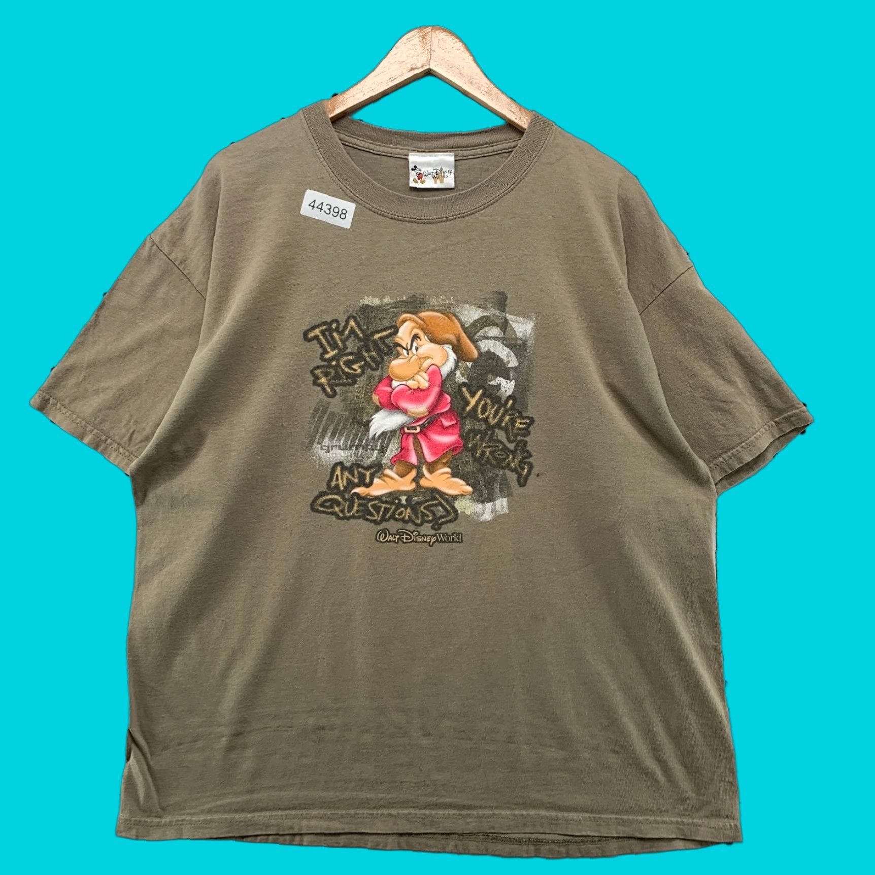 Disney VINTAGE Disney Shirt Mens L Brown Grumpy Dwarves Im Right Your Wrong Humor Adult Large Brown Cartoon Funny 90s Womens Mens Boys Girls Size US L / EU 52-54 / 3 - 1 Thumbnail
