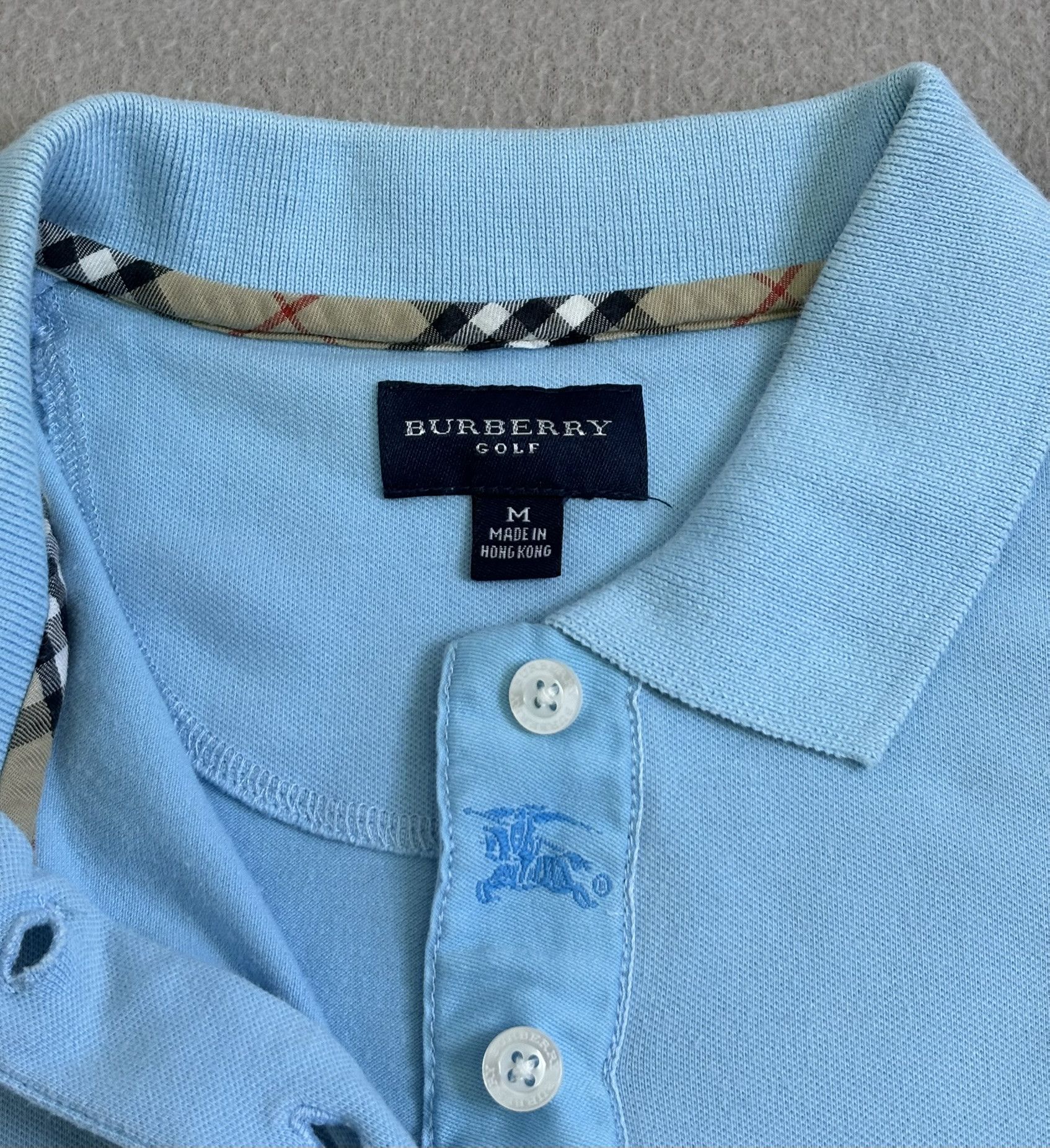Burberry × Vintage Burberry Polo Golf vintage baby blue Medium Size M / US 6-8 / IT 42-44 - 13 Thumbnail