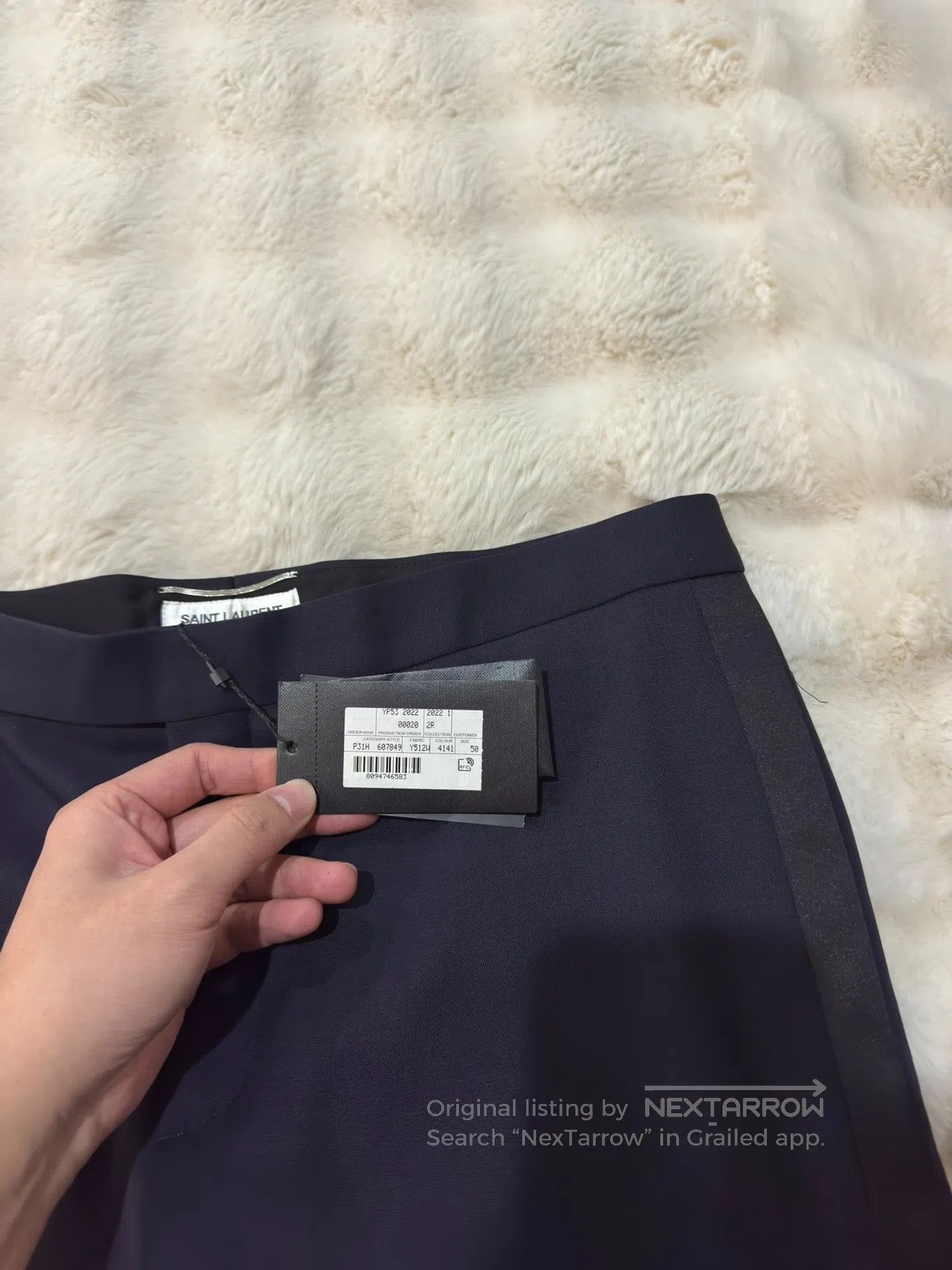 Saint Laurent Paris Saint Laurent Paris Deep Blue Smoking Trousers| Size US 34 / EU 50 - 3 Thumbnail