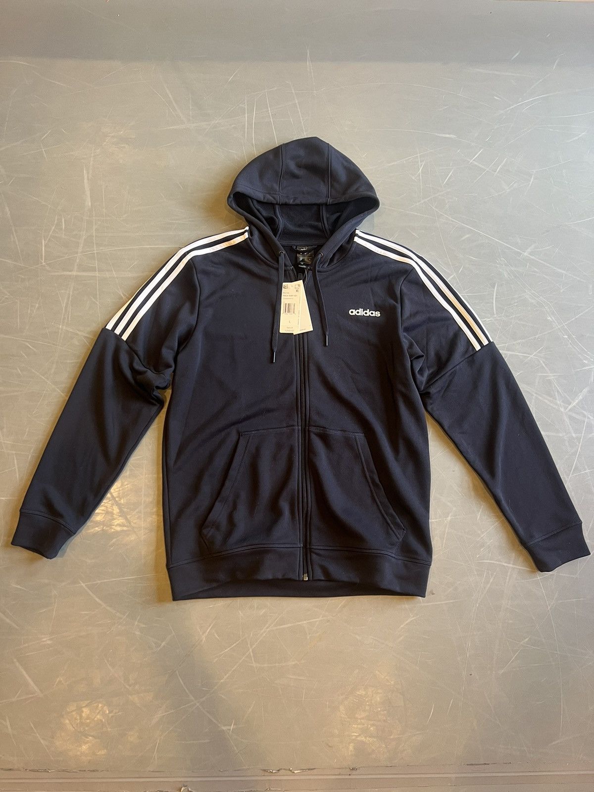Adidas Adidas Navy French Terry Zip-Up Hoodie Size US L / EU 52-54 / 3 - 2 Thumbnail