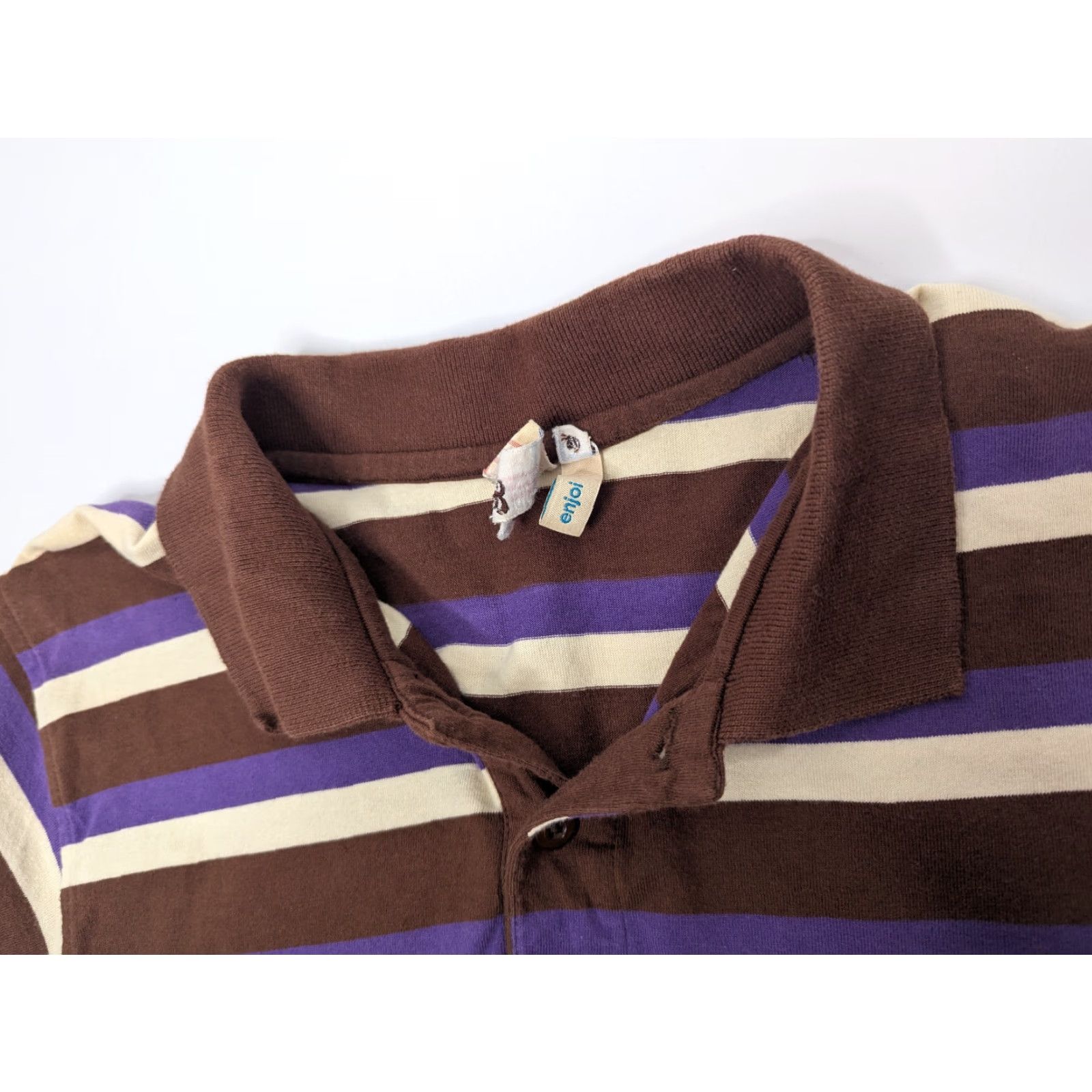 Enjoi VINTAGE Enjoi Polo Shirt Striped Shirt Men M Brown Grunge Skateboarding Shirt Polo Enjoi Mens M Brown Grunge Skateboarding Size US M / EU 48-50 / 2 - 6 Thumbnail